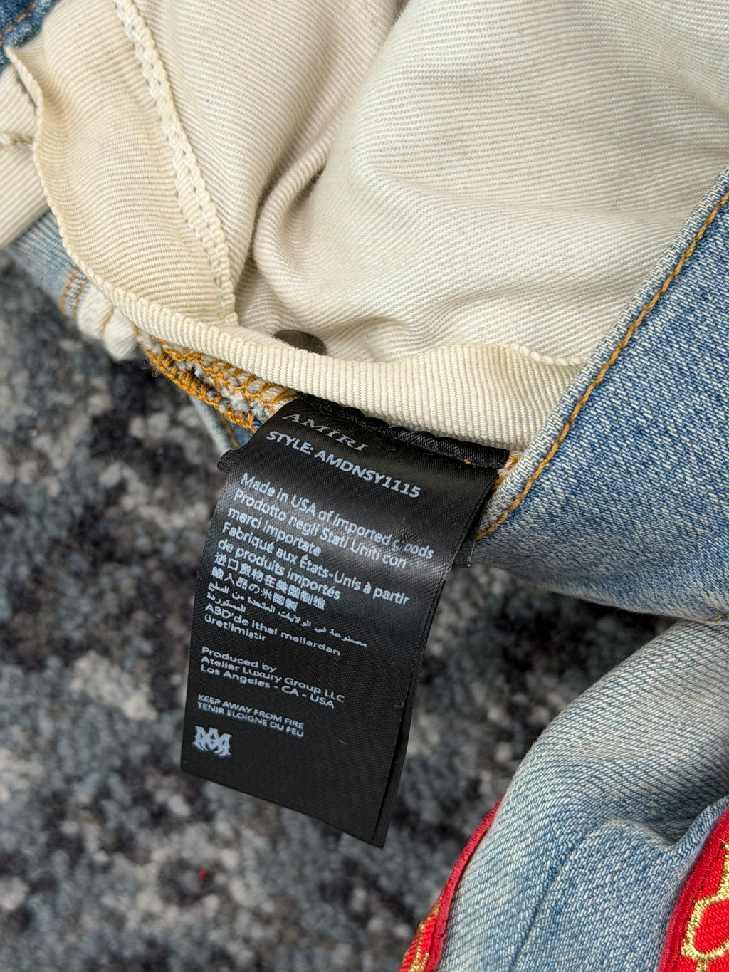 AMIRI red snake patch jeans indigo 38 U