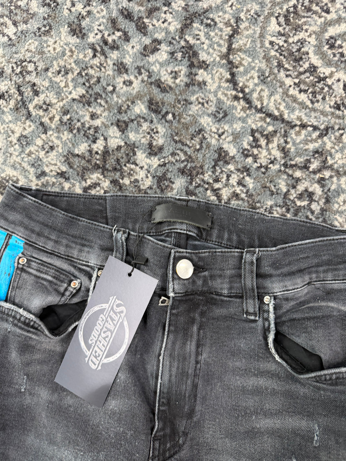 AMIRI blue stripe track jeans black 30 U