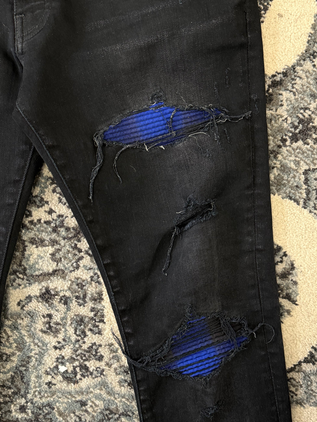 AMIRI mx1 blue/black patch jeans 32 U