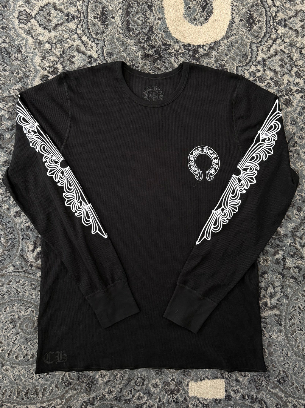 CHROME HEARTS floral horsehoe thermal black XXL DS