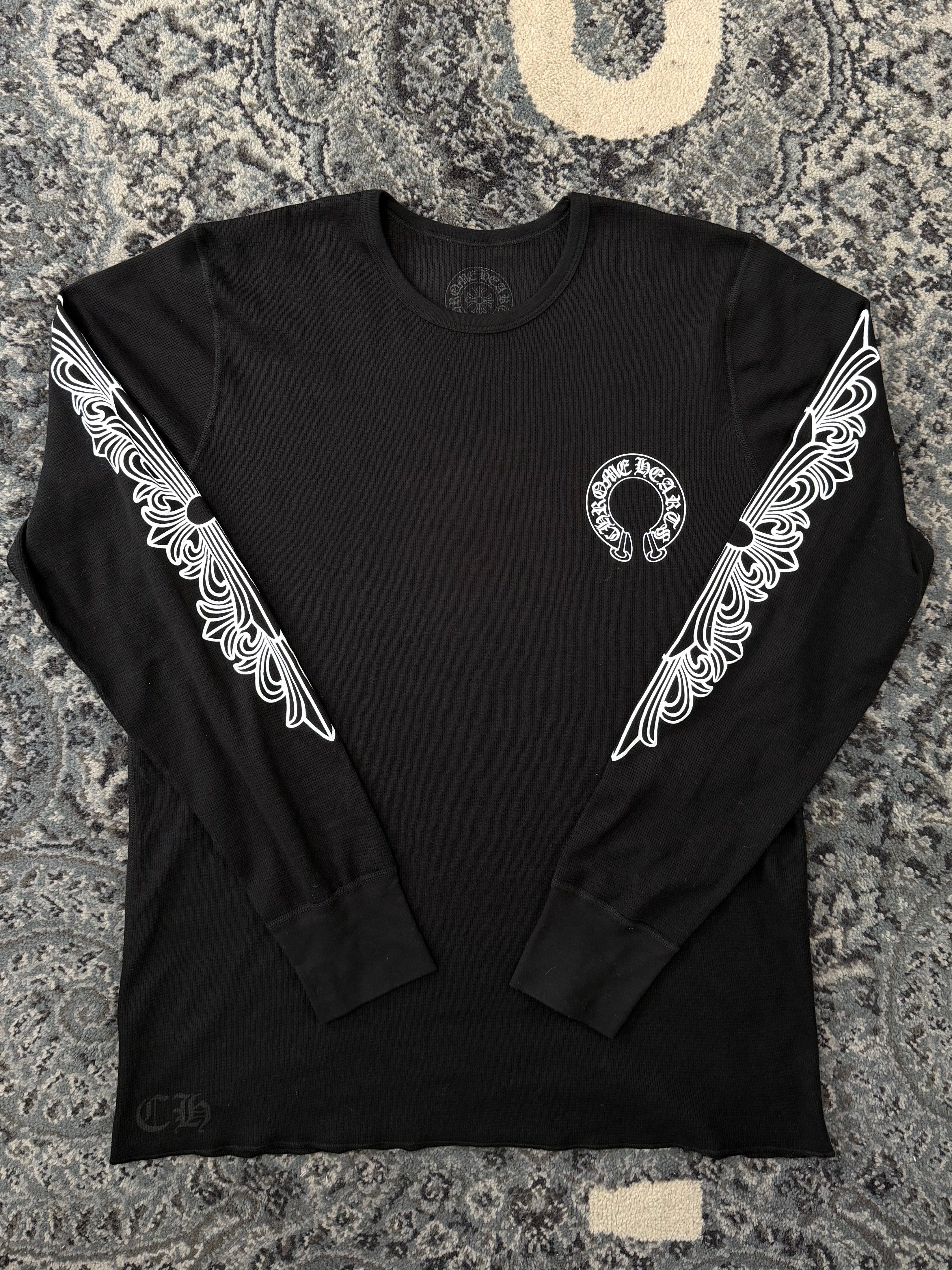 CHROME HEARTS floral horsehoe thermal black XXL DS