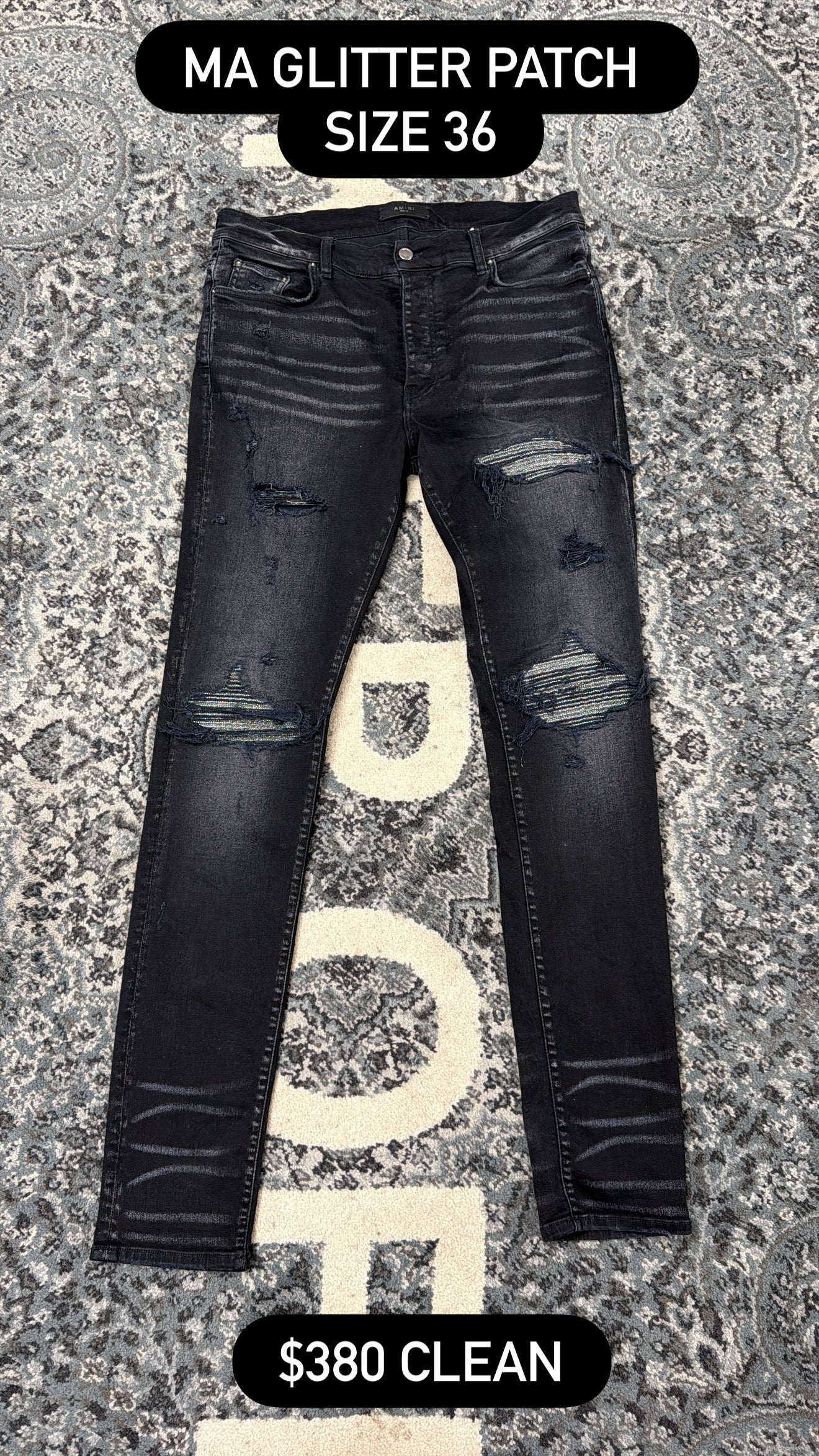 Amiri MX1 Glitter Patch Size 36 U