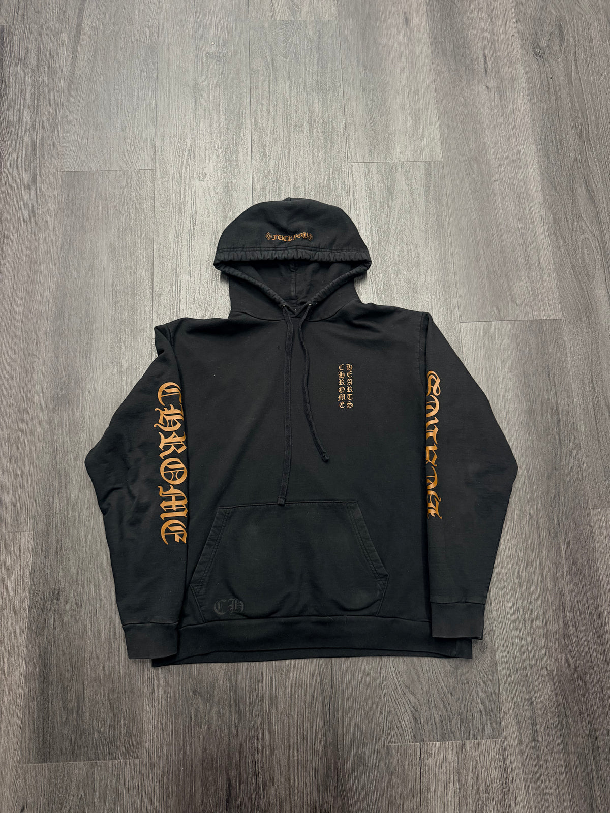 Chrome Hearts Brown Spellout Fuck you Hoodie Size L U