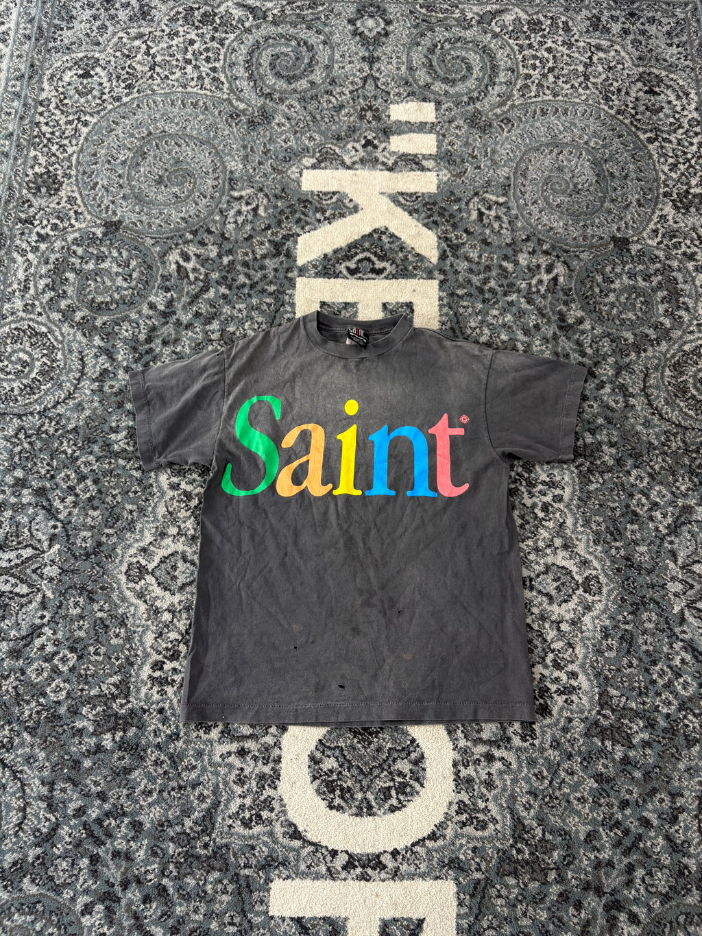 SAINT MICHAEL multicolor spellout shirt grey S U