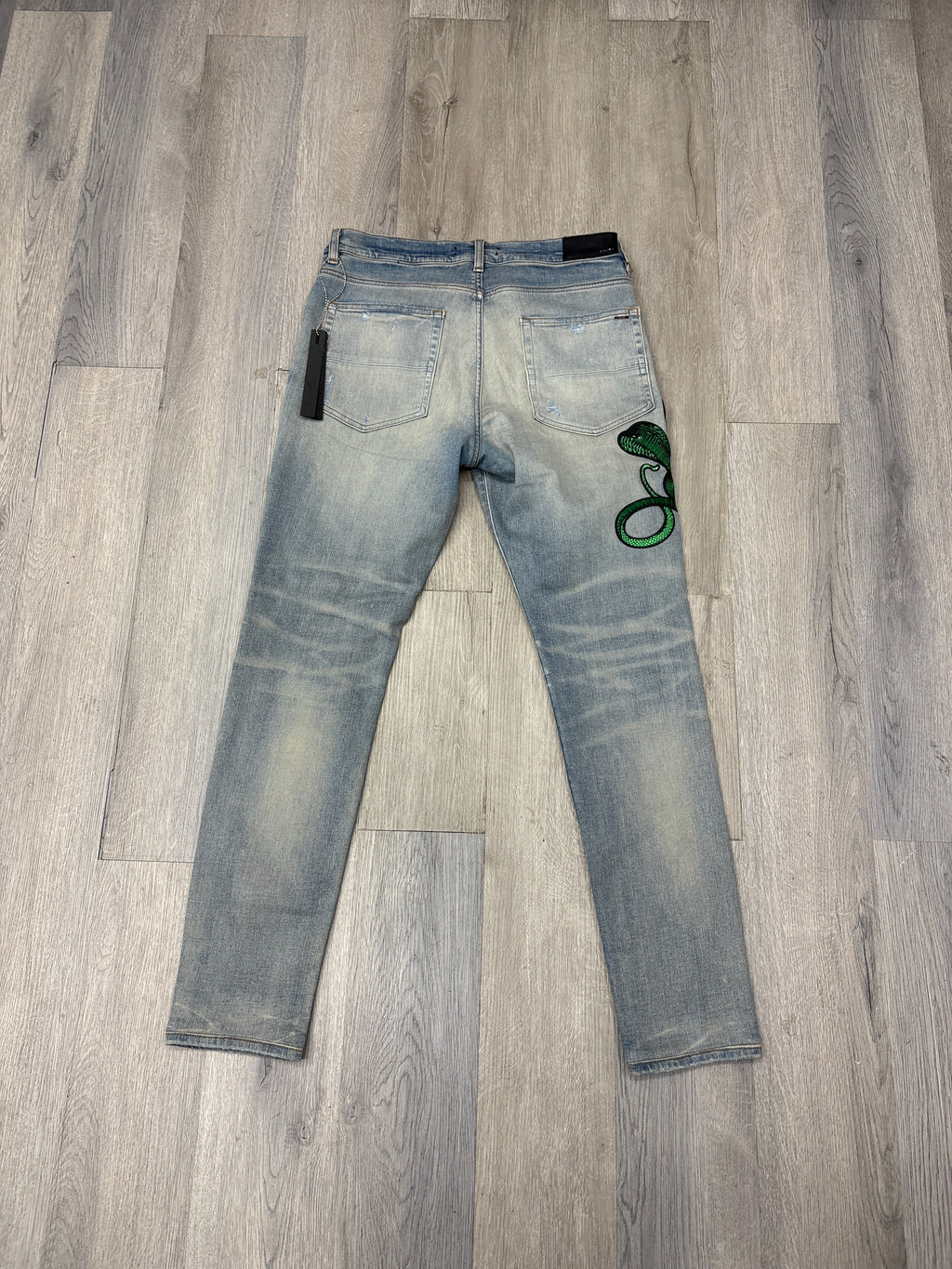 MA cobra snake jeans blue/green 34 DSWT