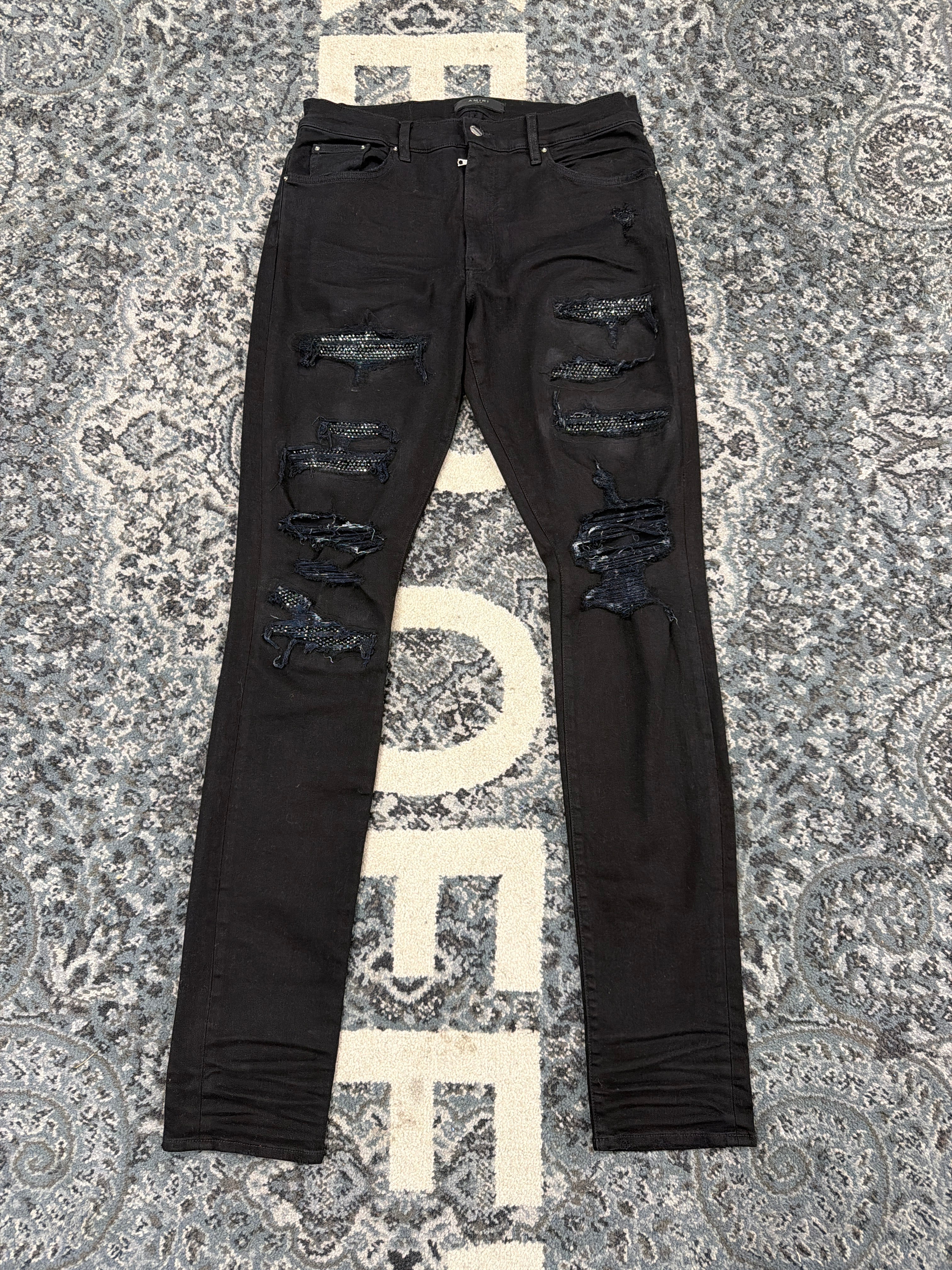 Amiri Rhinestone Thrasher Patch Size 36 U