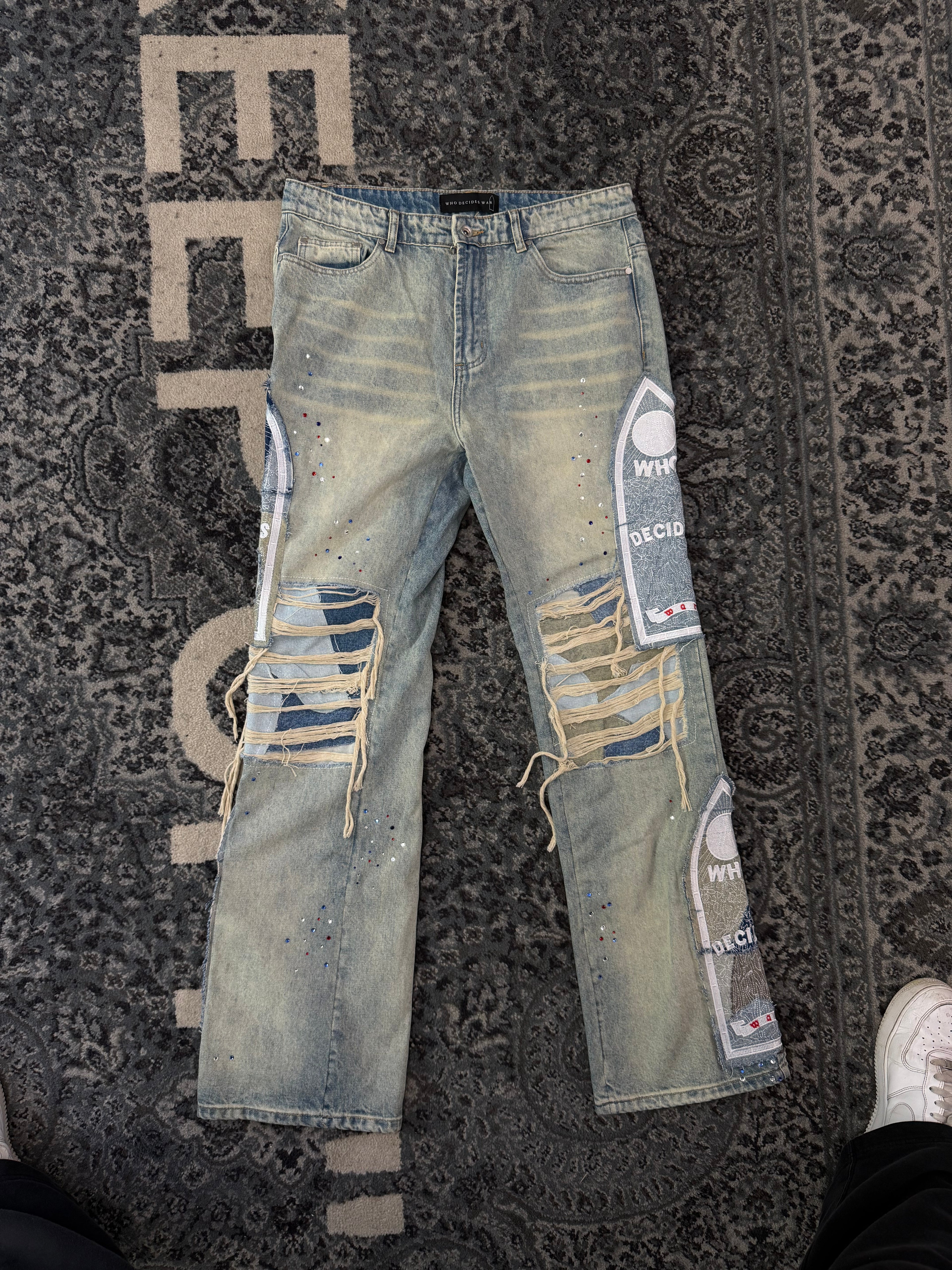 WHO DECIDES WAR paneled jeans blue 34 U
