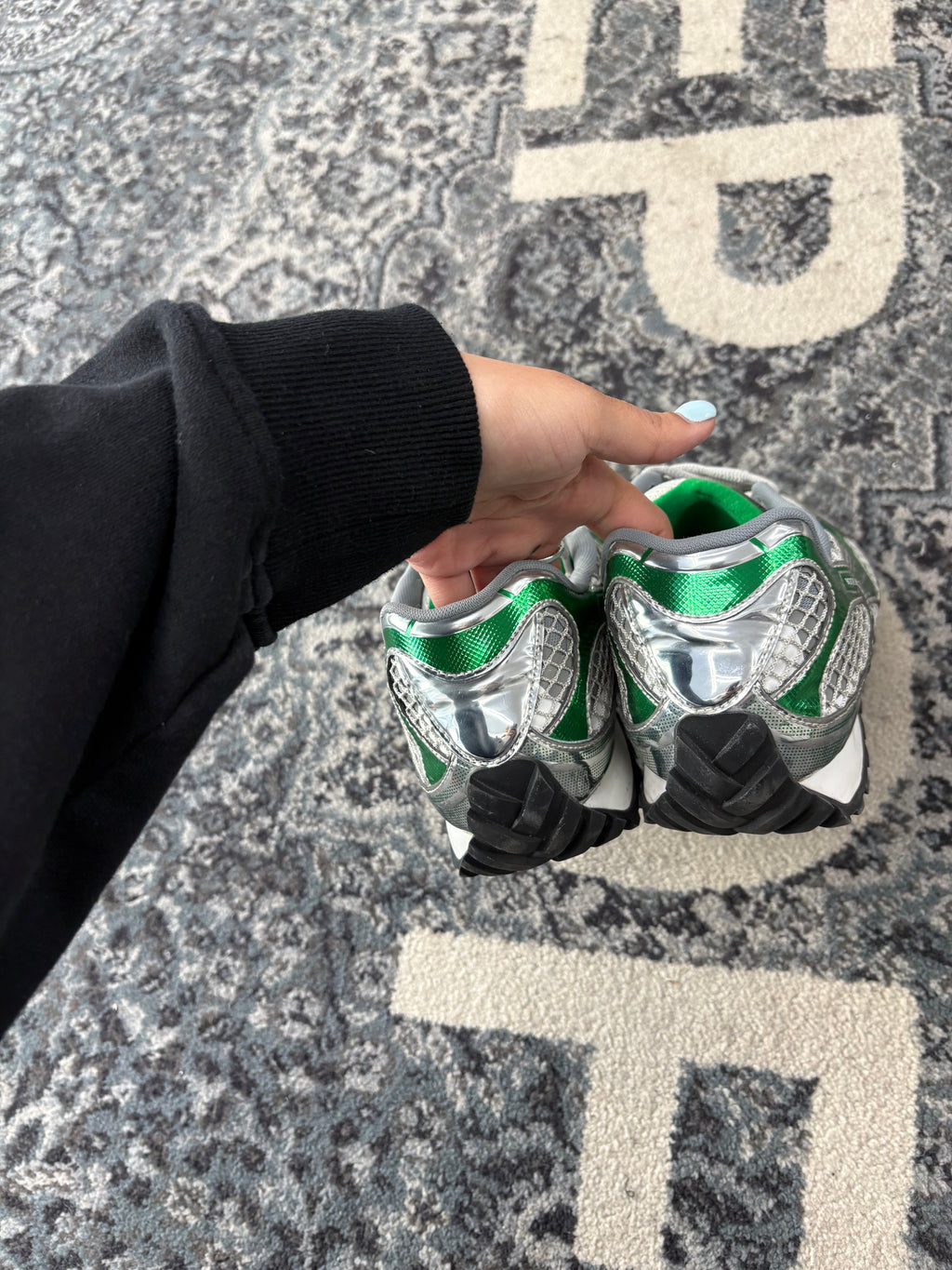 Bottega Veneta Orbit Silver/Green Sneakers Size 45 U NB