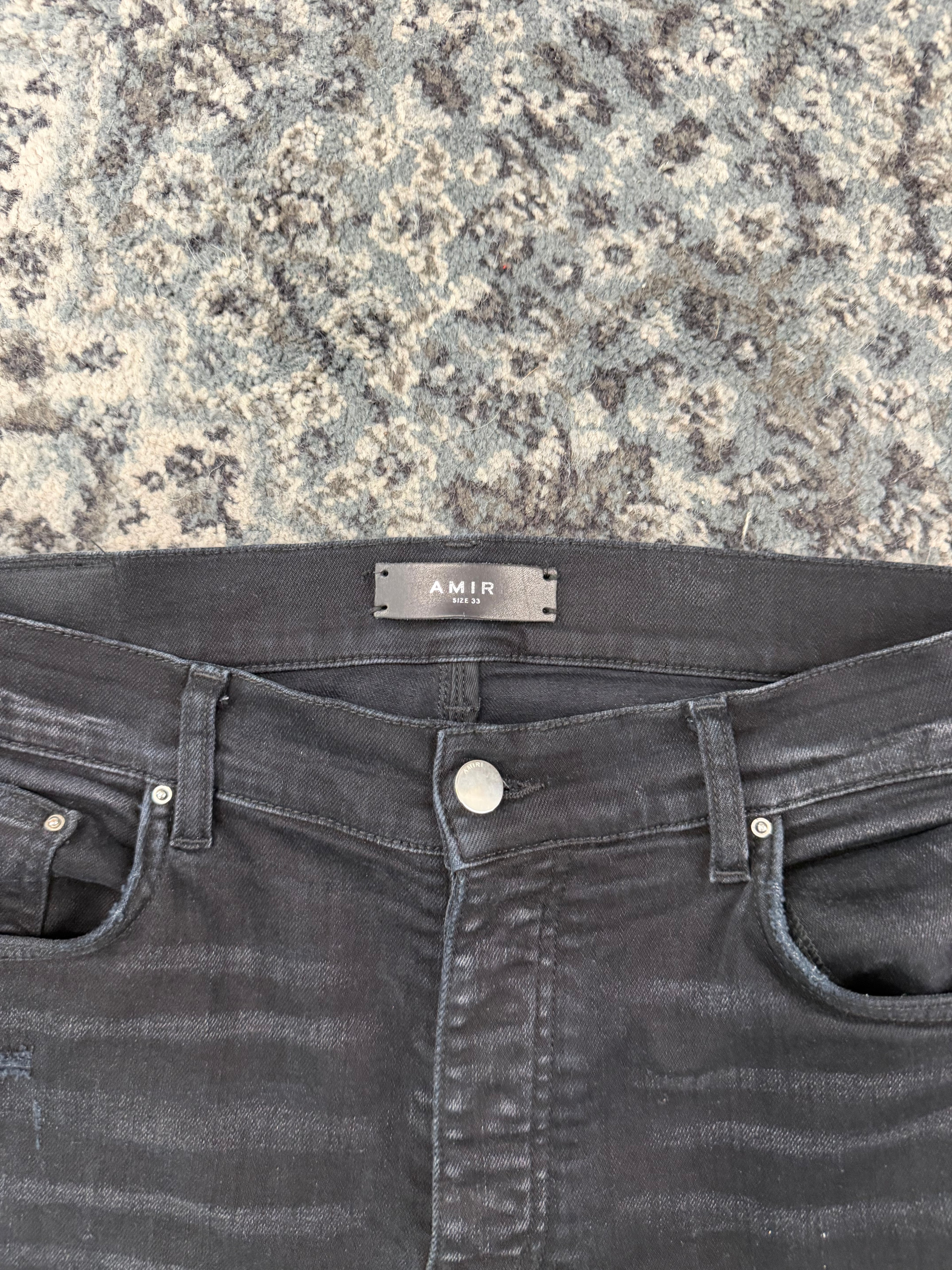 Amiri Mx1 Black W Pink Crackle Patch Size 33 U