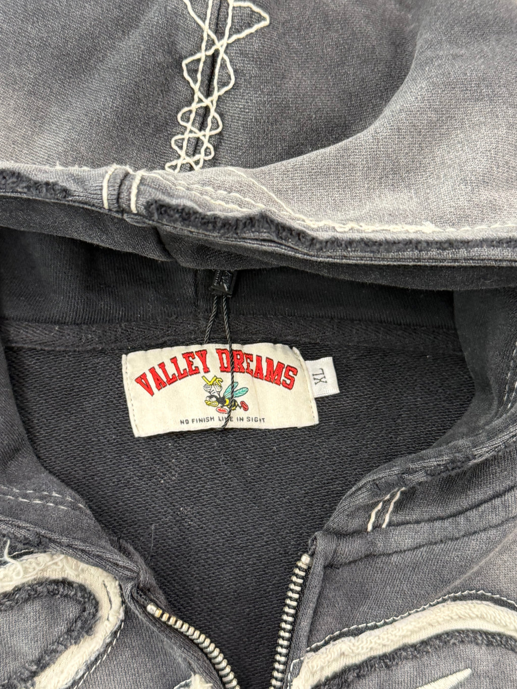 VALE religion zip up hoodie grey XL U