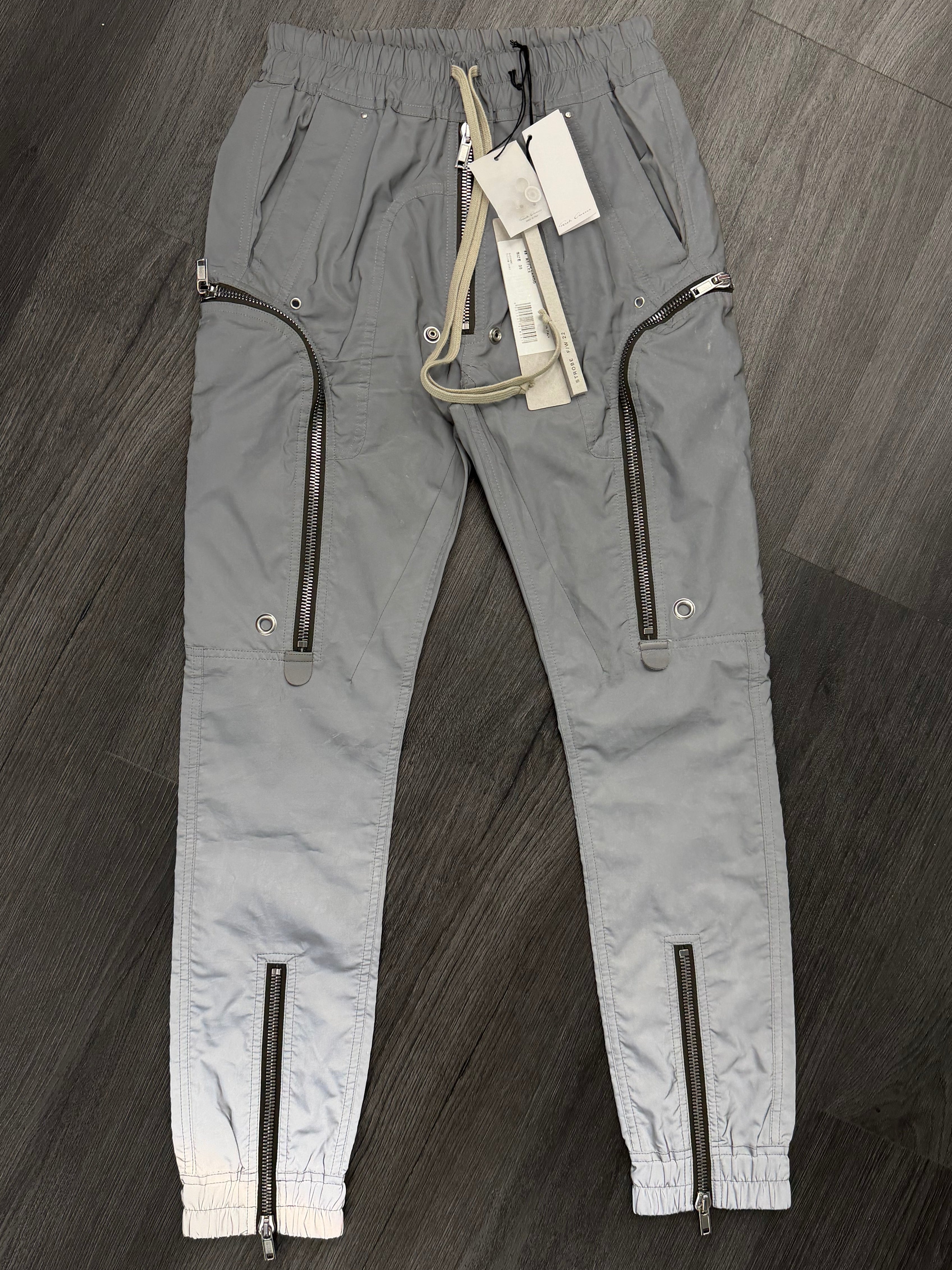 RICK OWENS "bahaus" cargo pants 3M silver 38IT (28W) DS