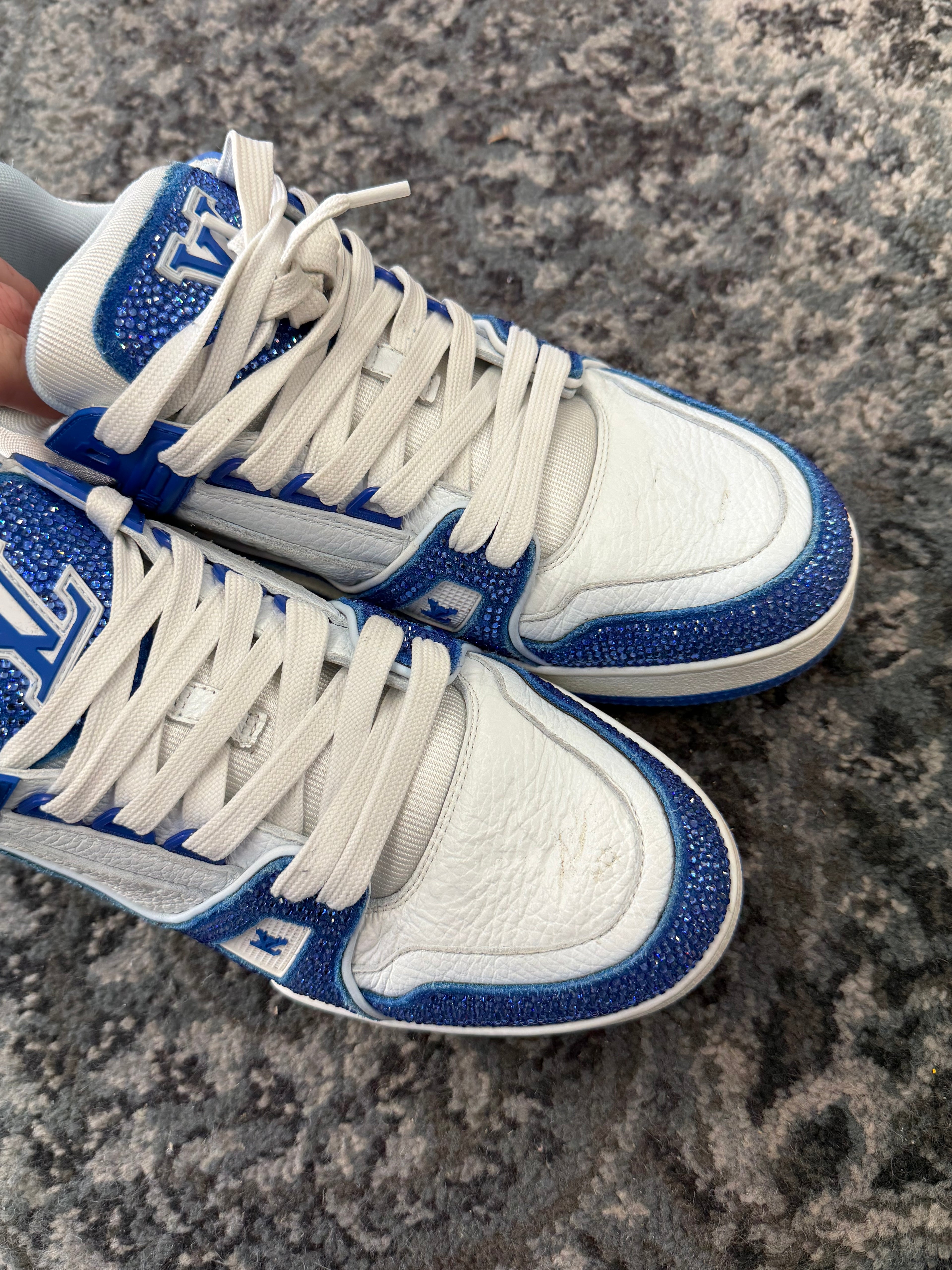 LV swarovski crystal trainer blue 8LV (10M) NB U