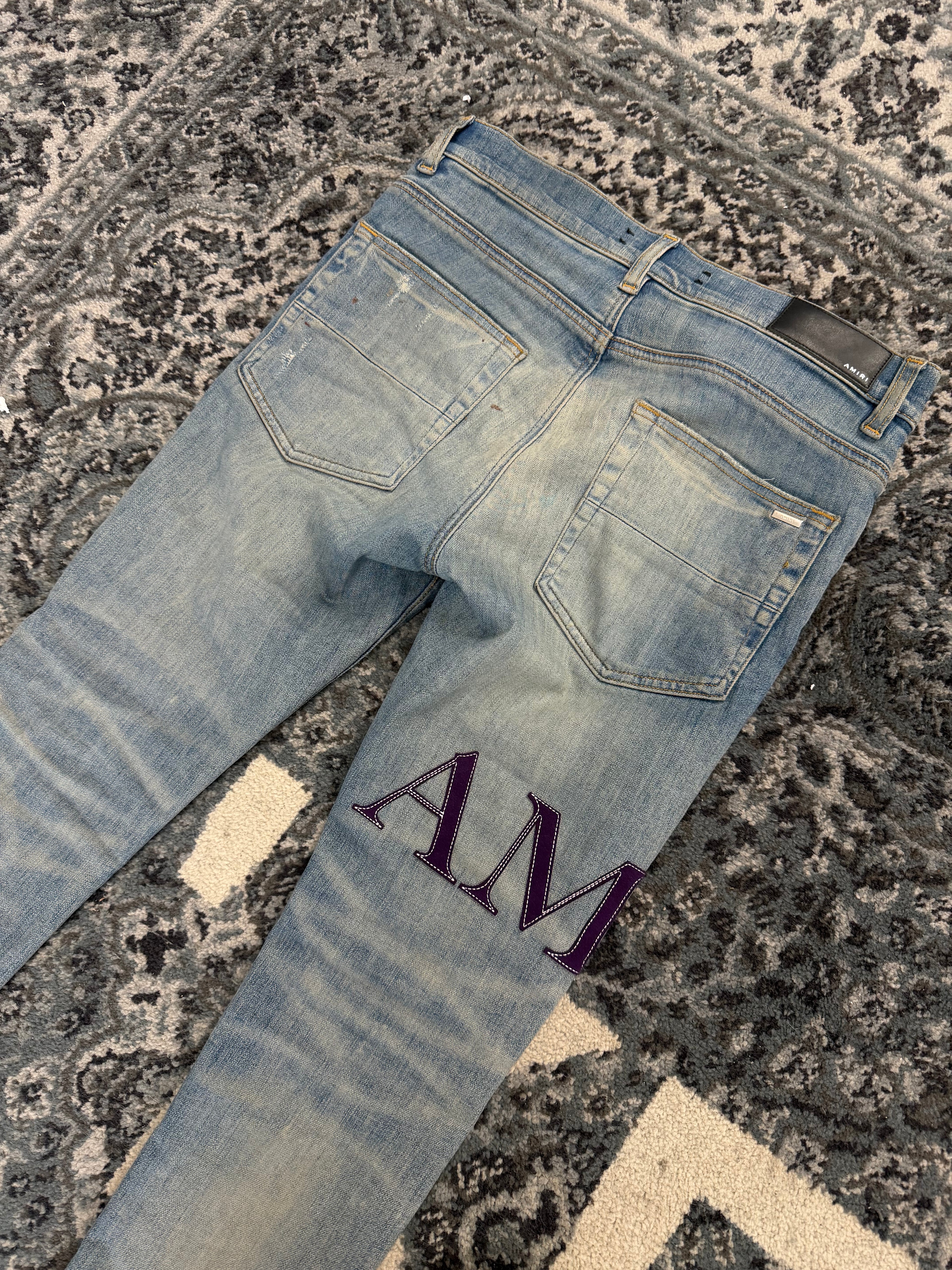 Amiri Light Wash Side Logo Jeans Size 29 U