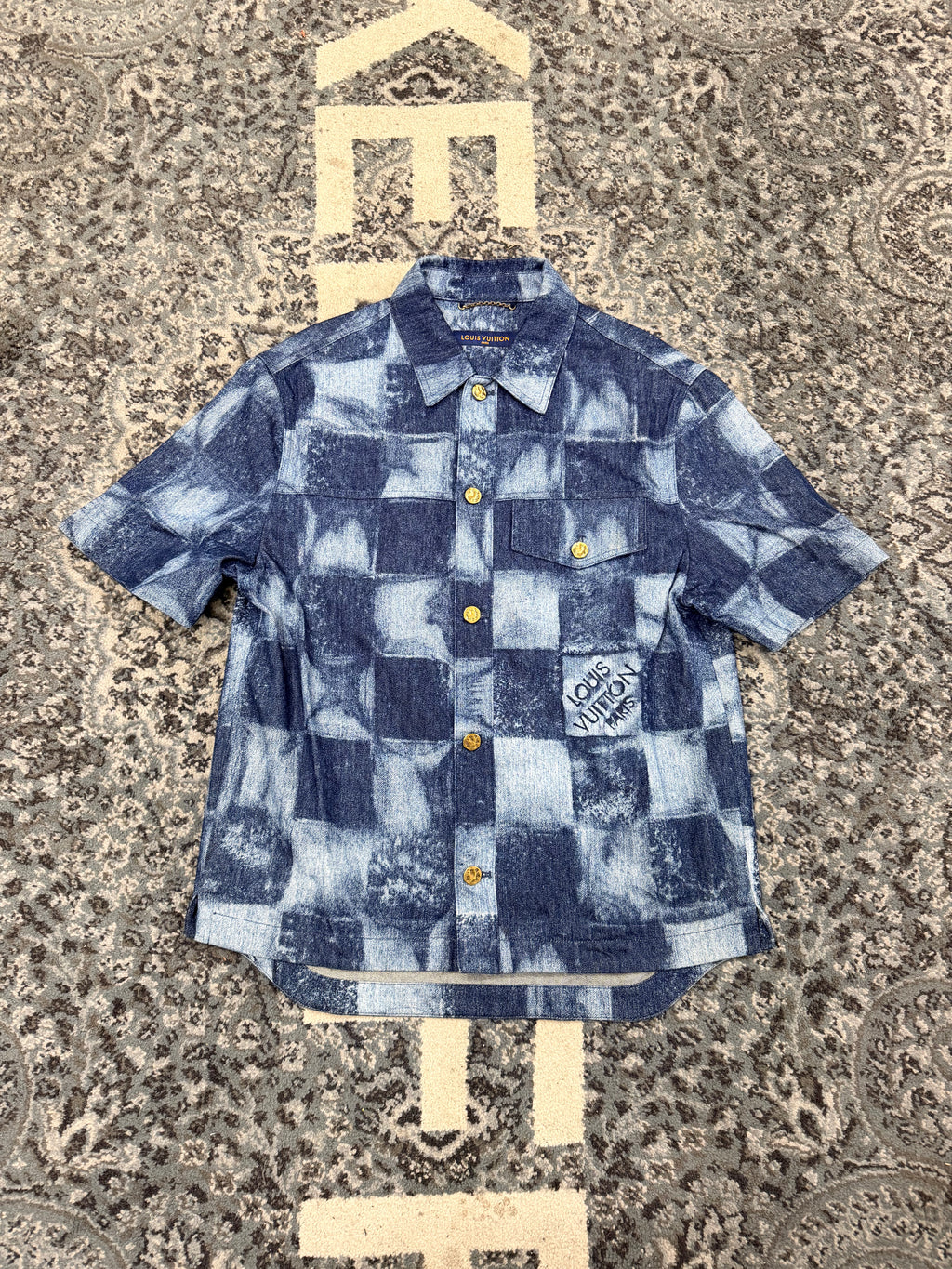 LV virgil damier button up sz M U