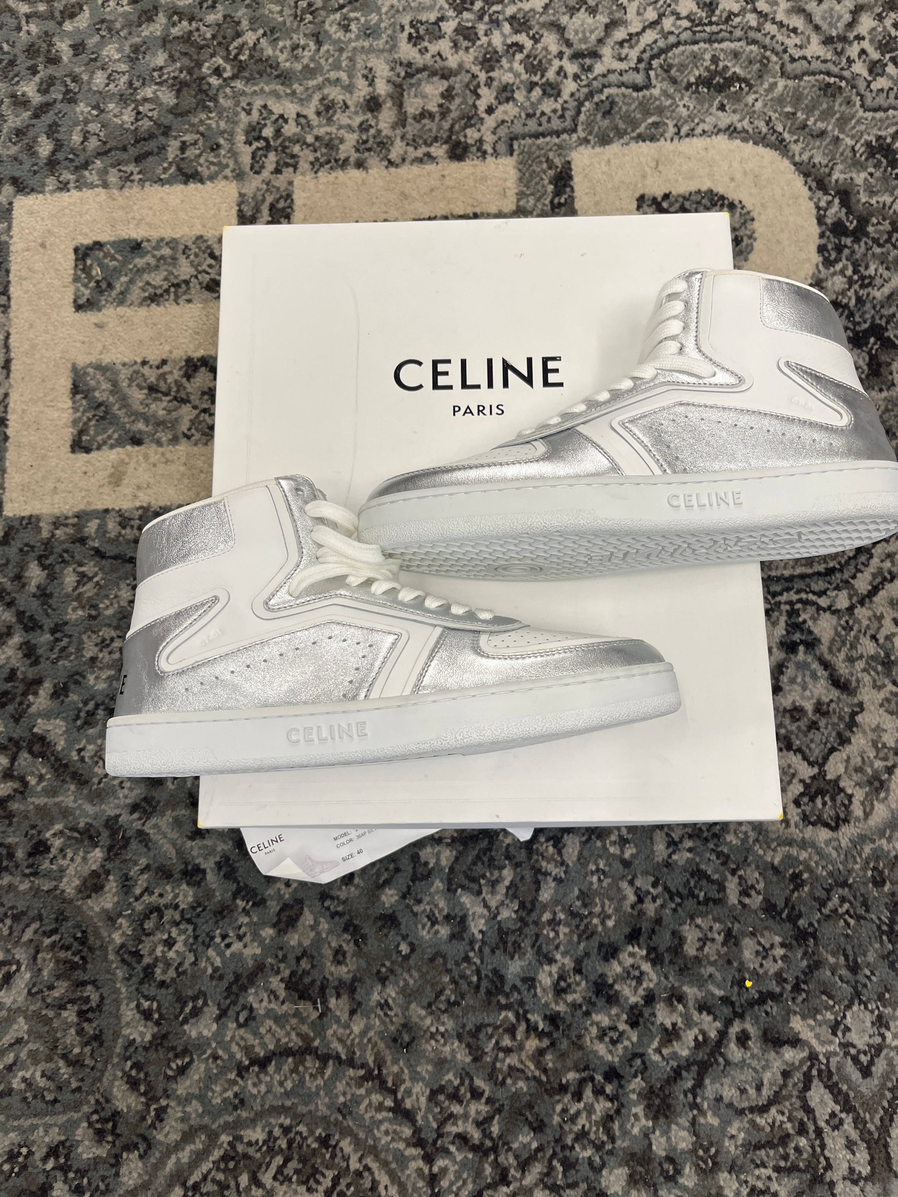 CELINE midtop grey sneakers 40 (7M) OG ALL DS