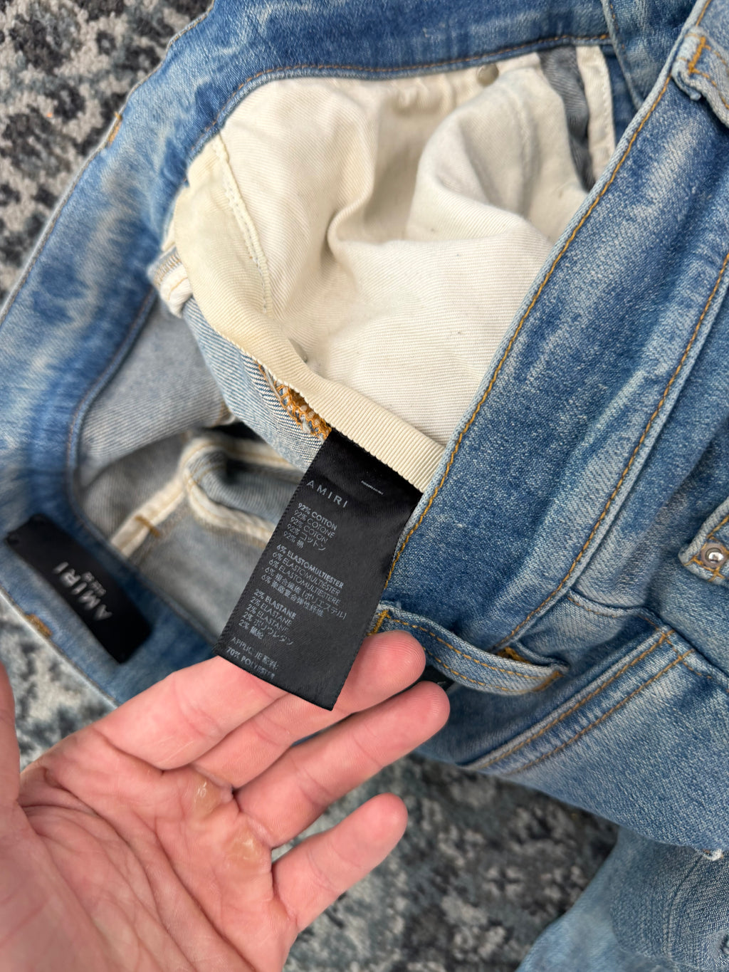 AMIRI white patch mx1 jeans indigo 32 U