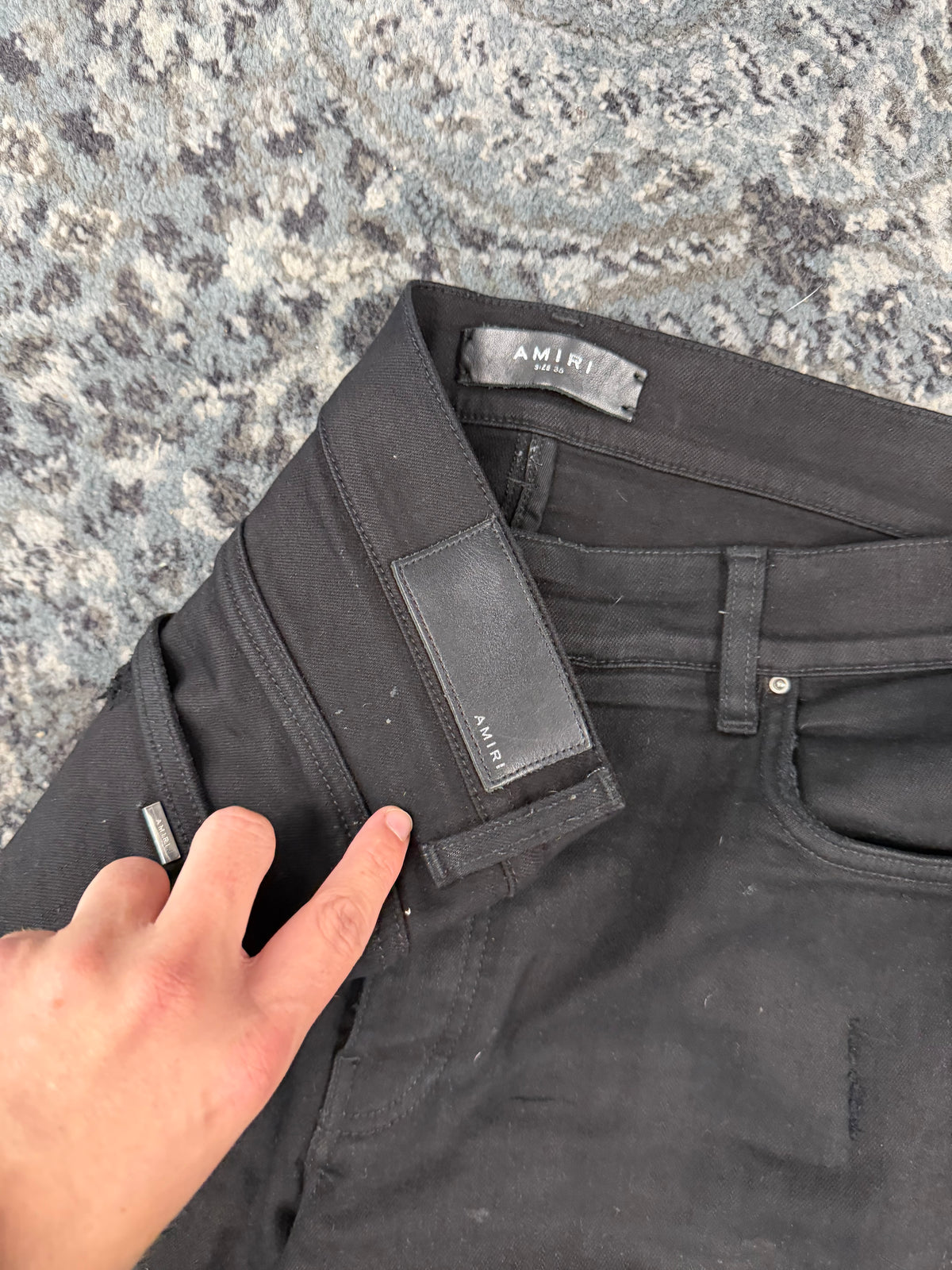 Amiri black mx1 jeans green patch 36 U