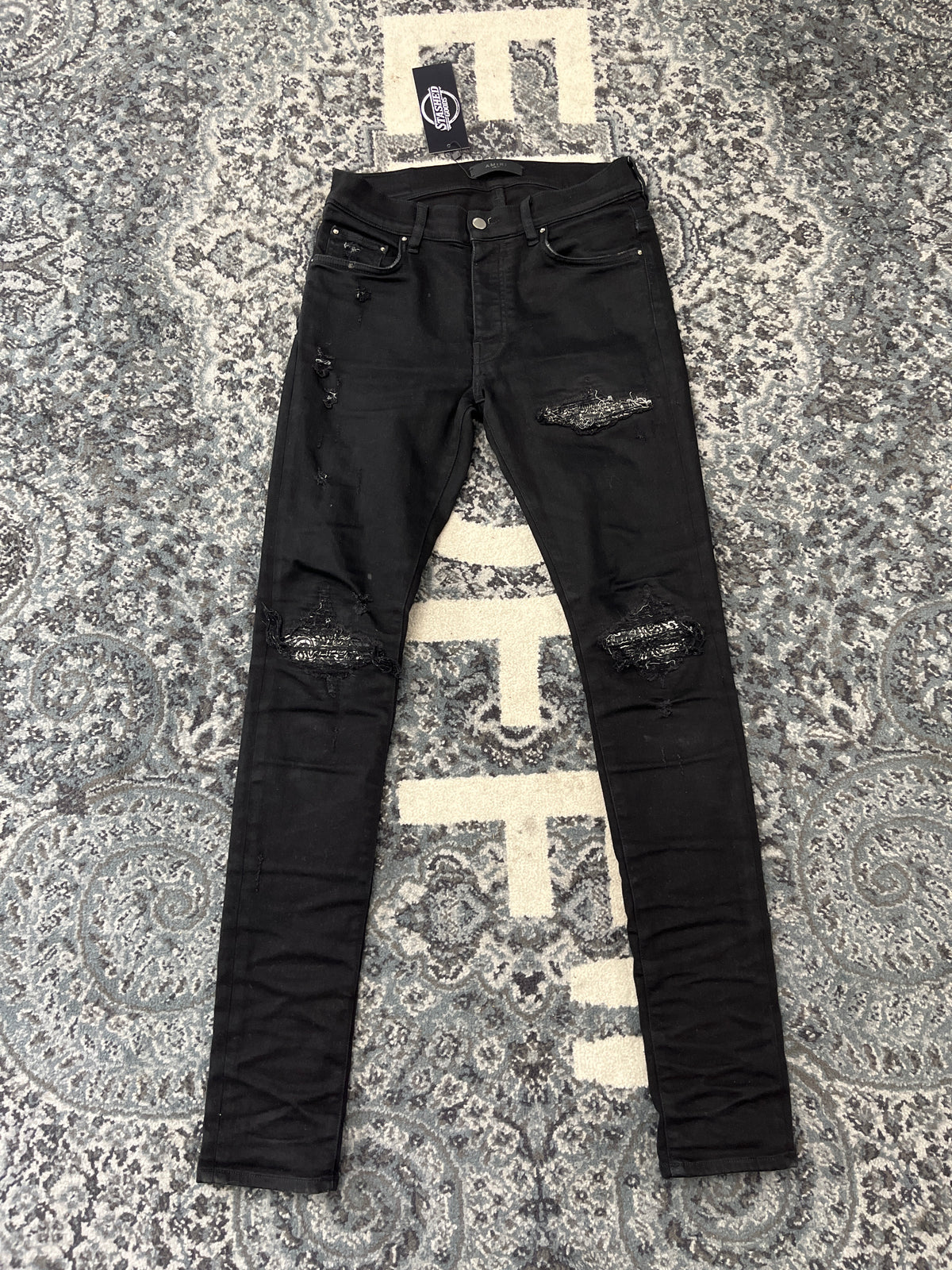 AMIRI paisley patch mx1 jeans black 31 U