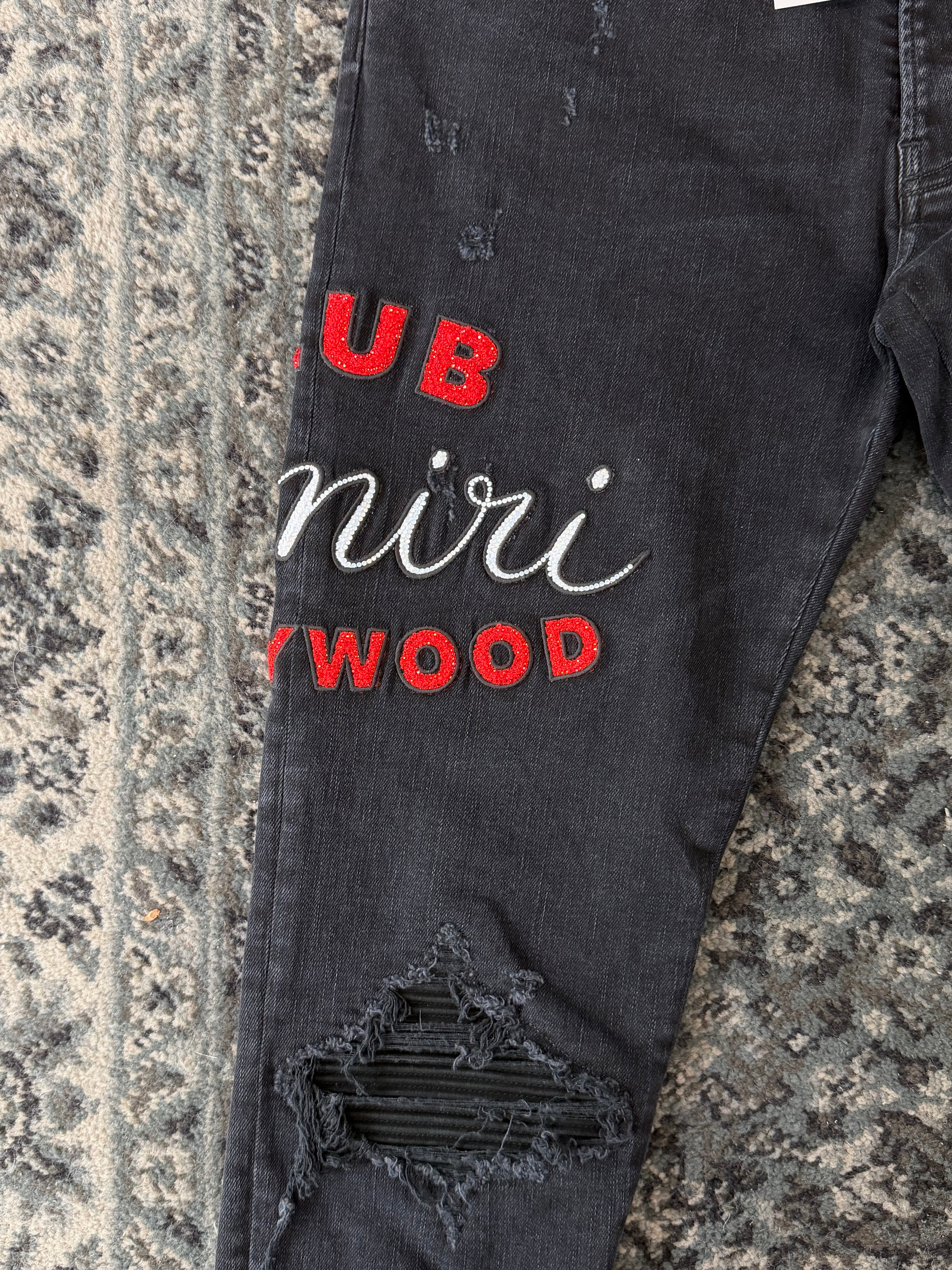 AMIRI hollywood club crystal jeans black 32 DSWT