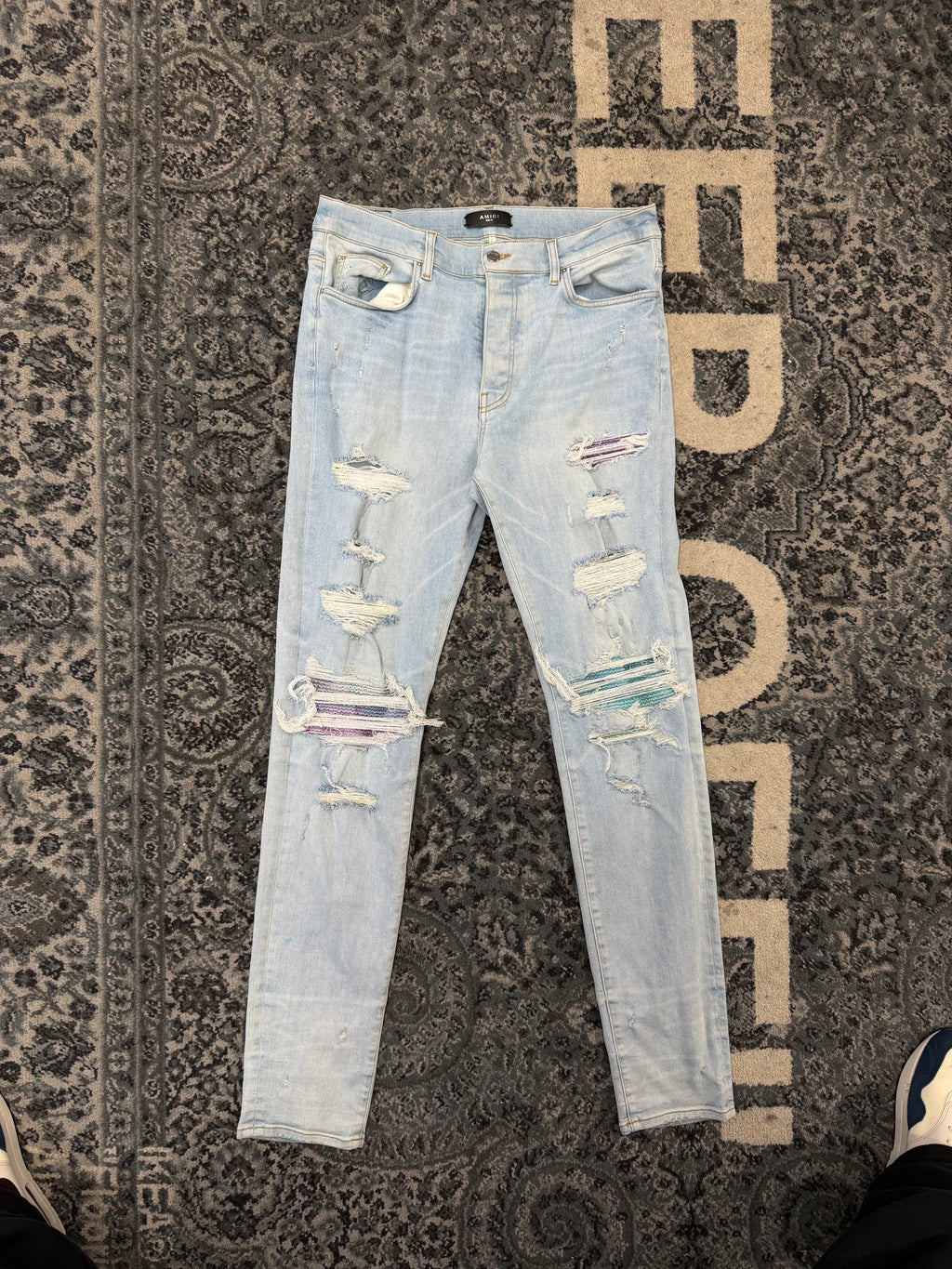 MA tie dye colorful thrasher jeans indigo 38 U