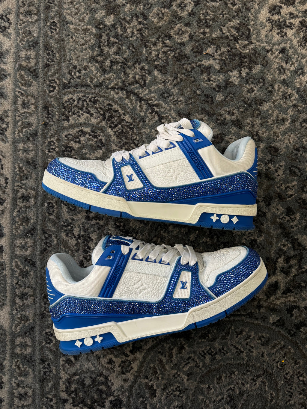 LV swarovski crystal trainer blue 8LV (10M) NB U