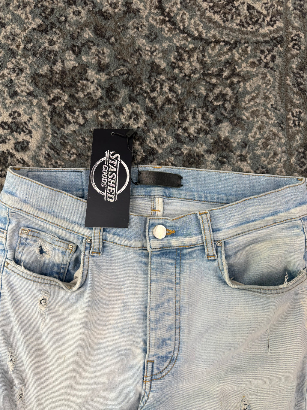 AMIRI teal paisley mx1 jeans indigo 30 U