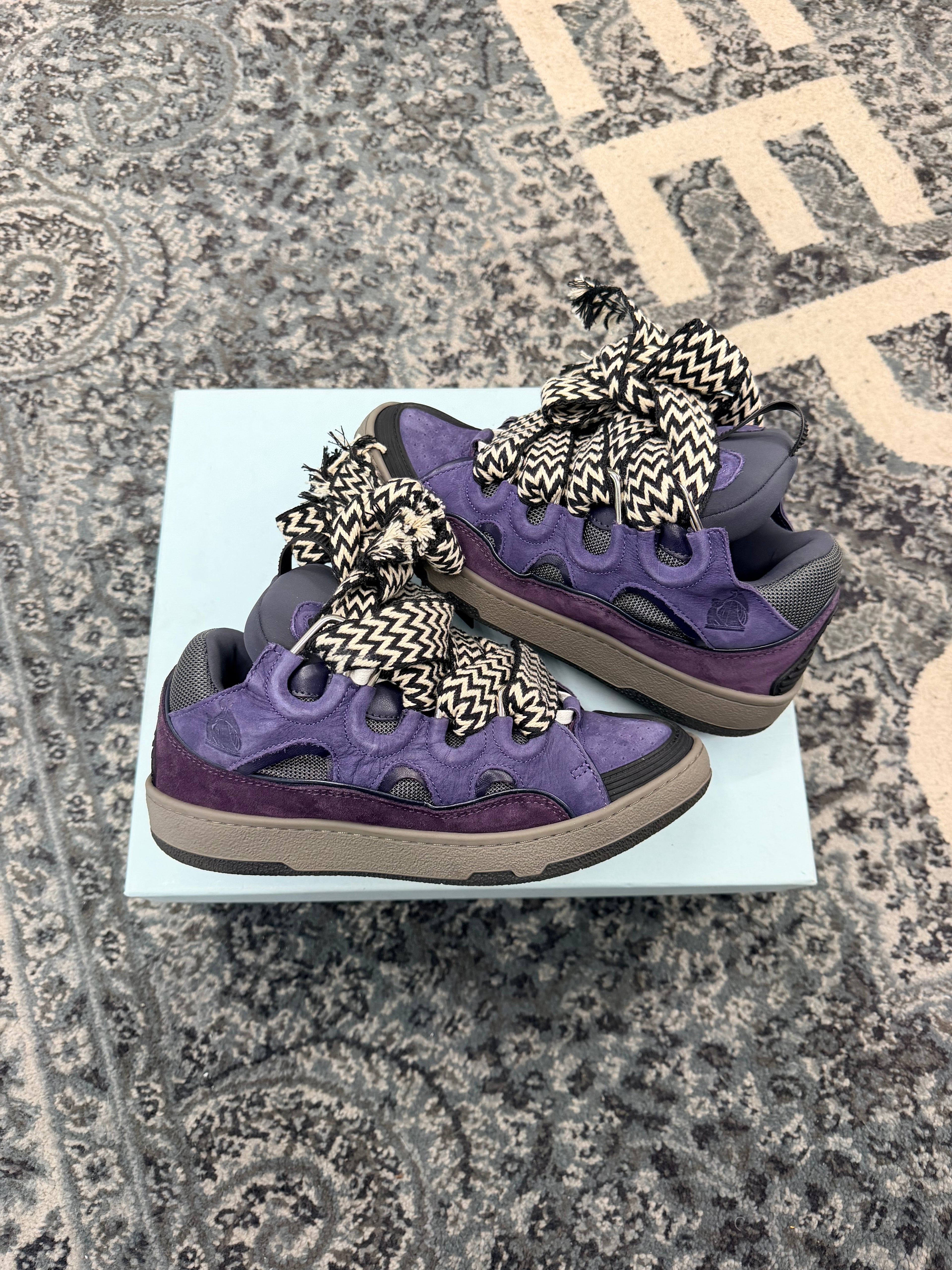 Lanvin Purple Curb Sneakers Size 39 (8-8.5W) U WB