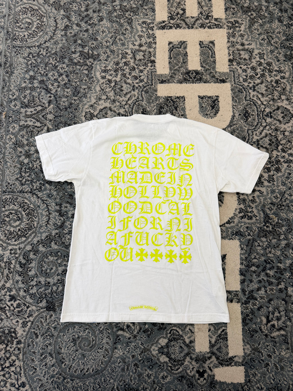 Chrome Hearts Neon Spell Out White Tee Size Large U