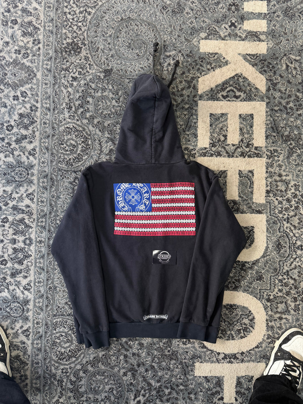 CHROME HEARTS usa horseshoe logo hoodie black M U