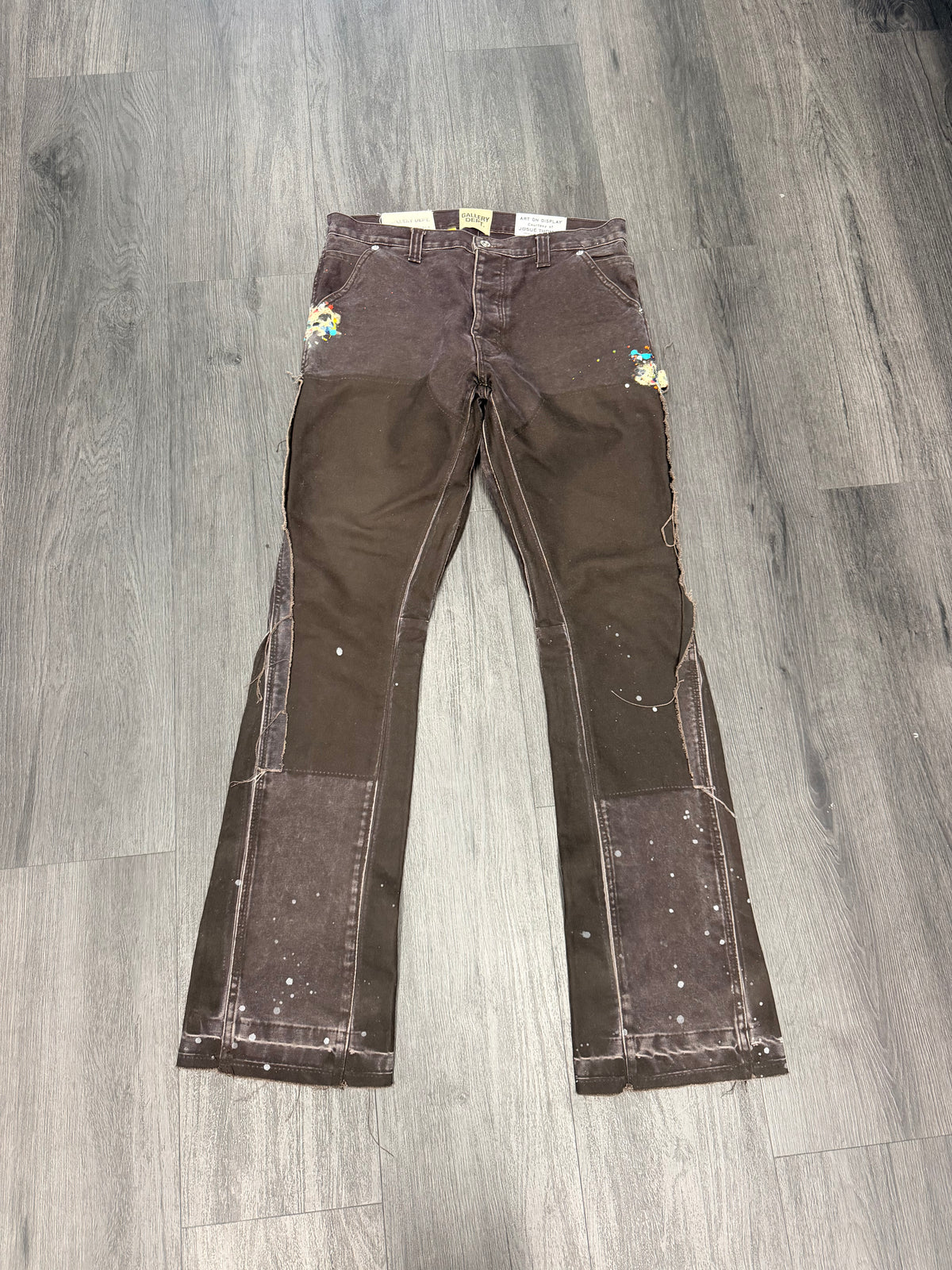 Gallery Dept Brown Paint Splatter Cargos Size 33 U