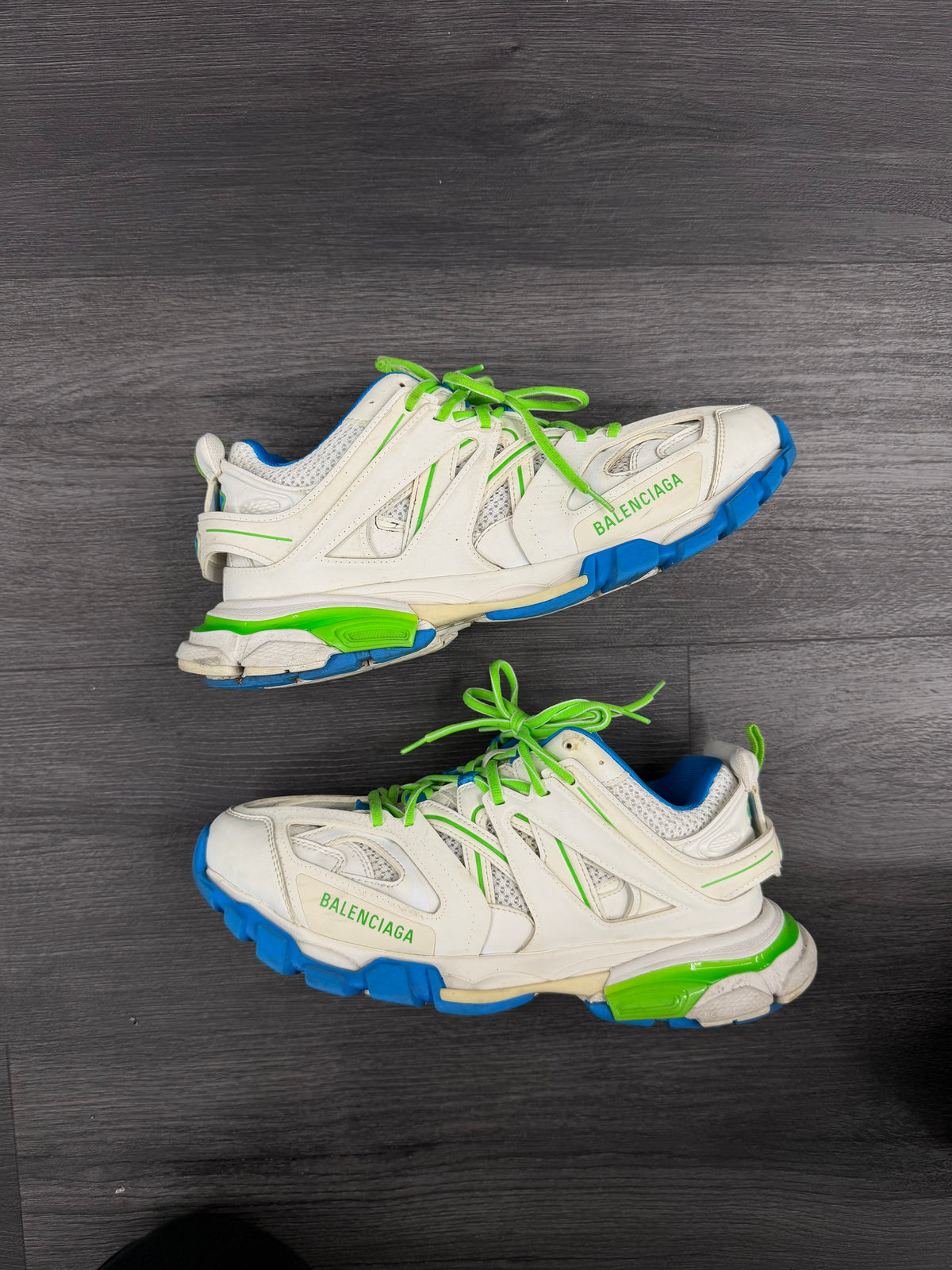 BALENCIAGA track runners white/green 44 (11M) NB U