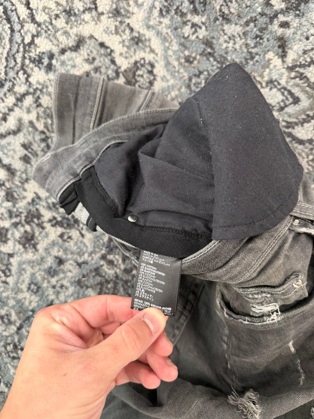 AMIRI black patch mx1 jeans grey 31 U