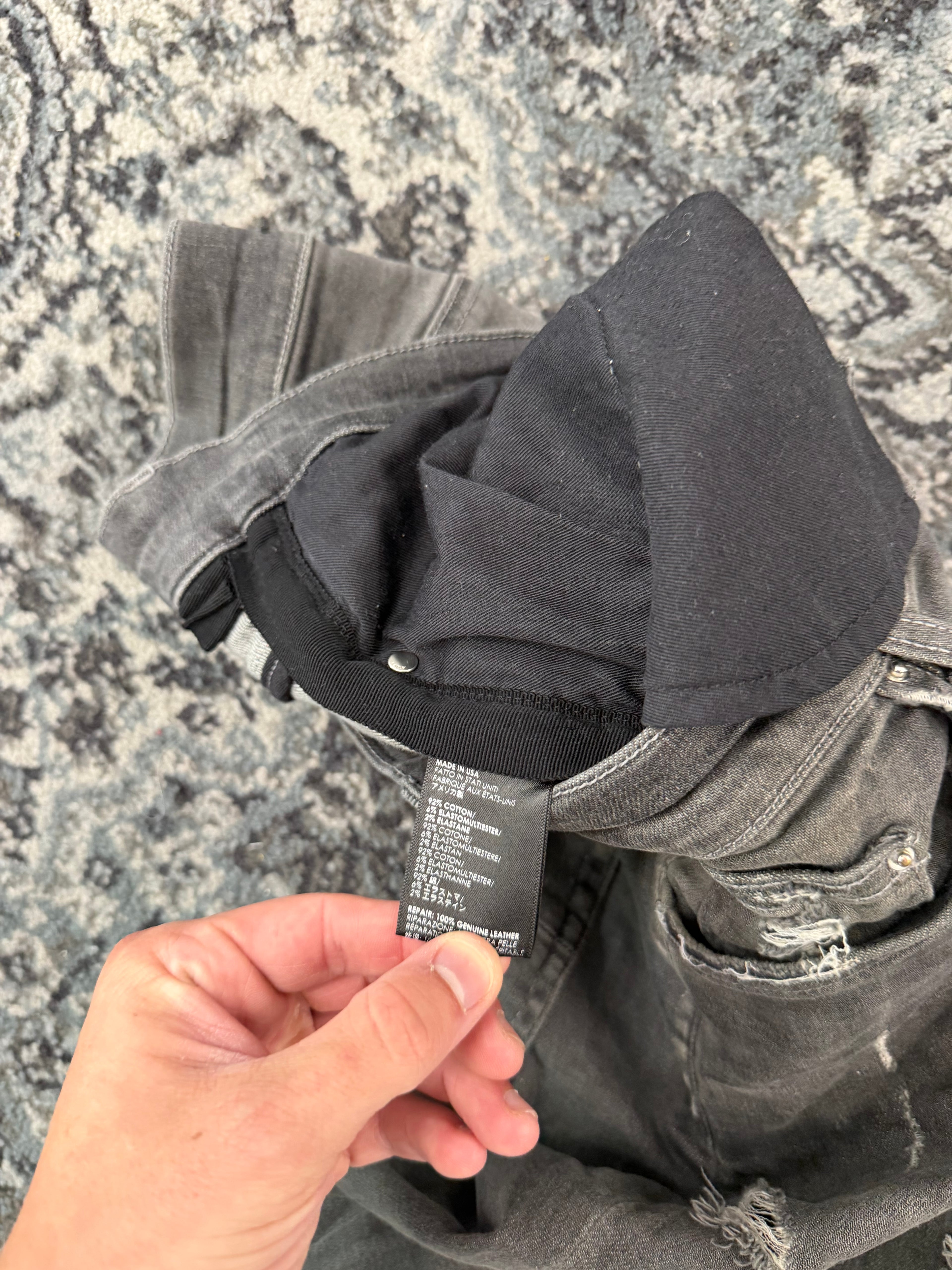 AMIRI black patch mx1 jeans grey 31 U