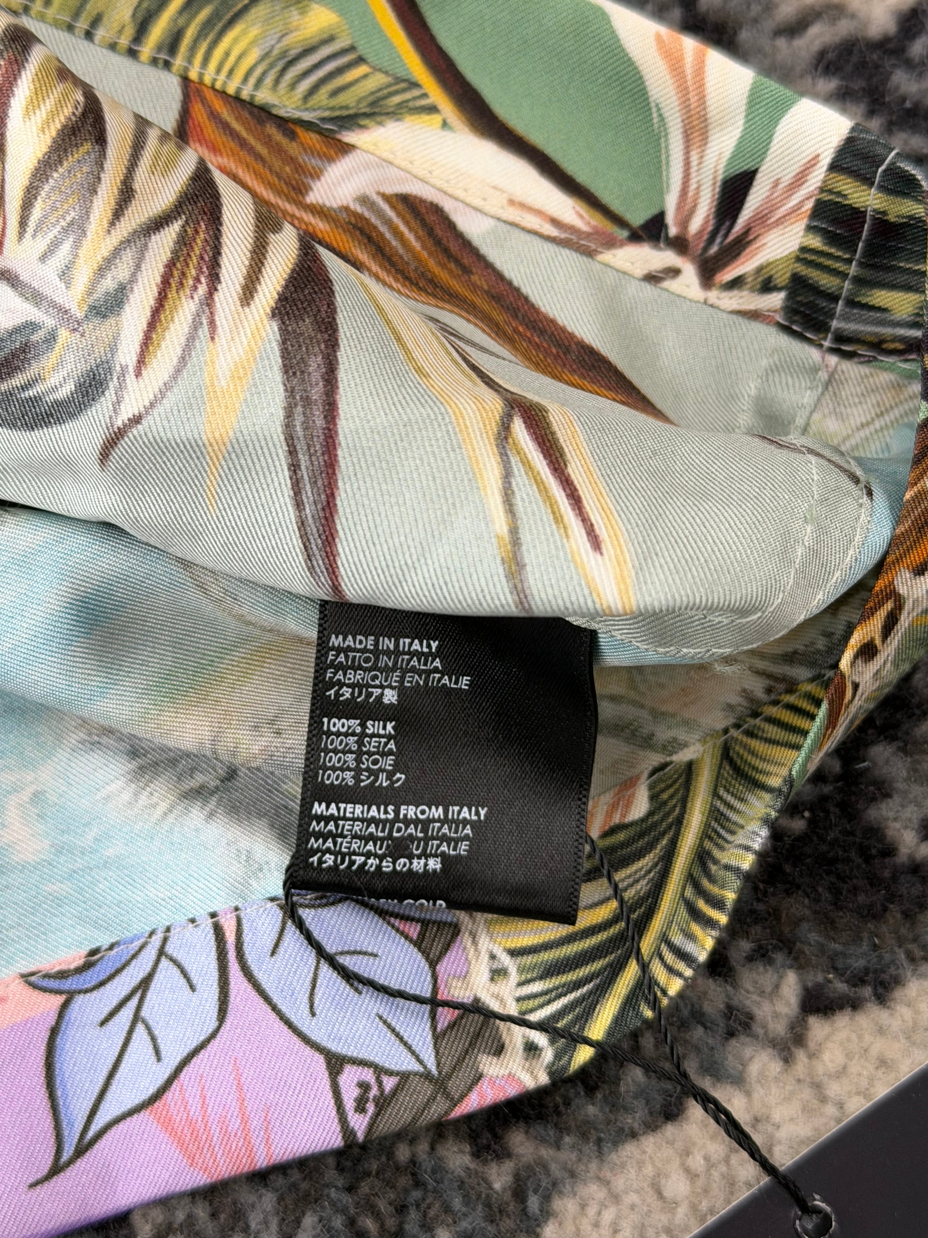 AMIRI palm tree silk vacation shirt L U