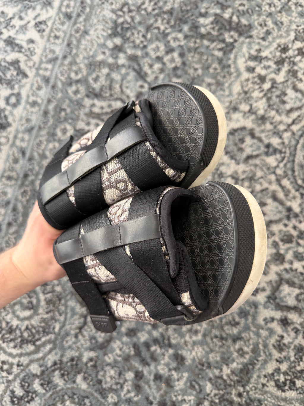 DIOR alpha oblique sandals navy 39 (9W) NB U