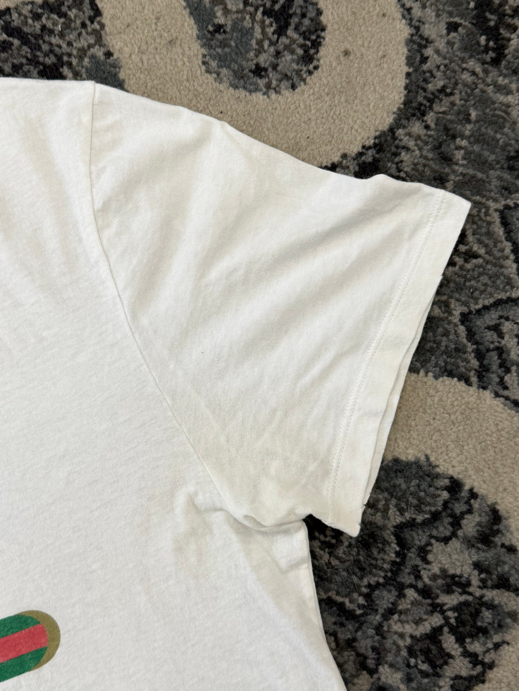 GUCCI stripe logo shirt white L u