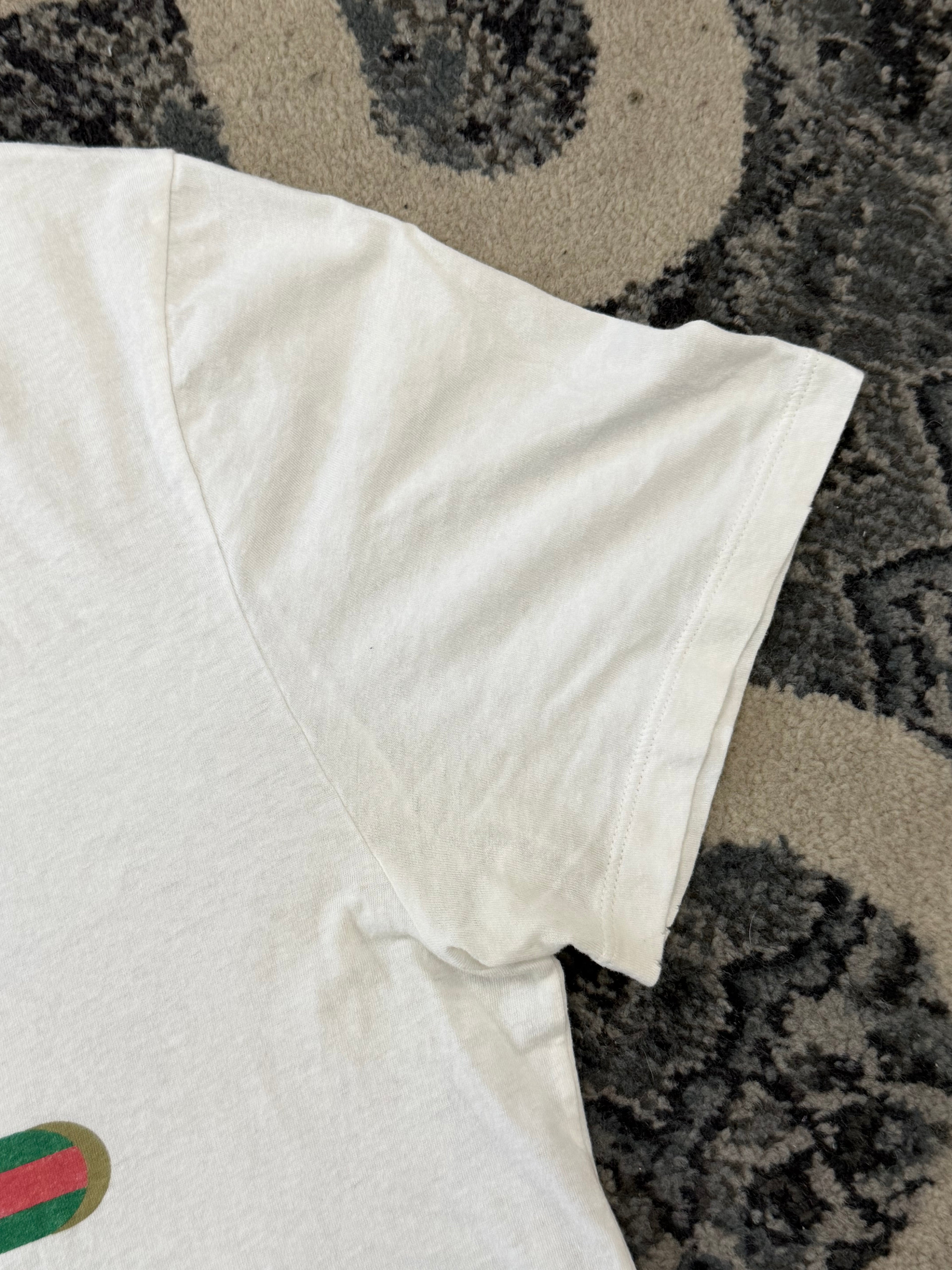 GUCCI stripe logo shirt white L u