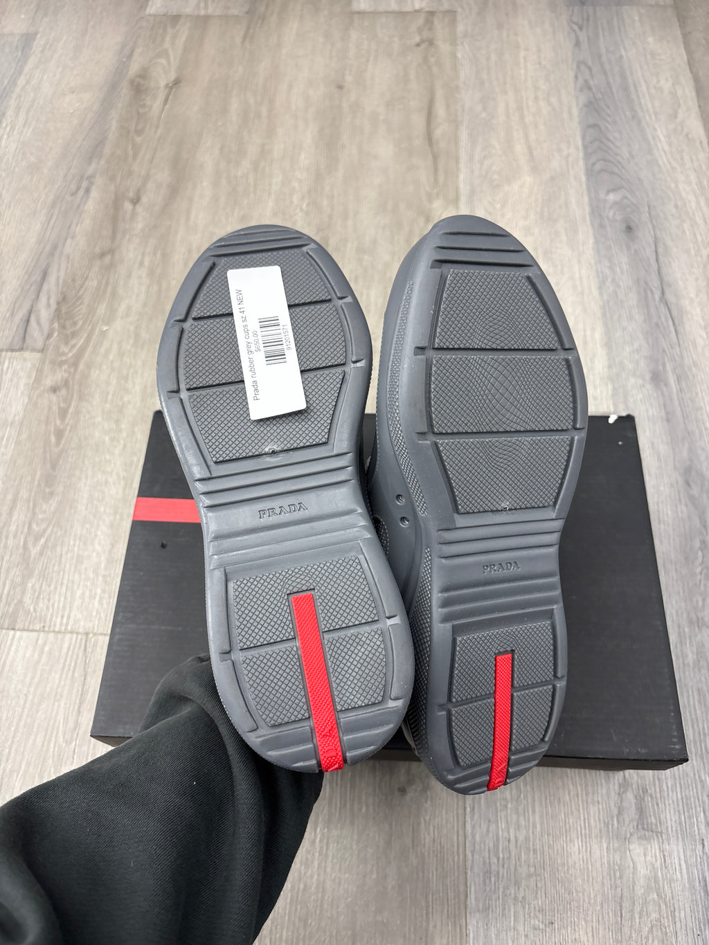 Prada rubber grey cups sz 41 NEW
