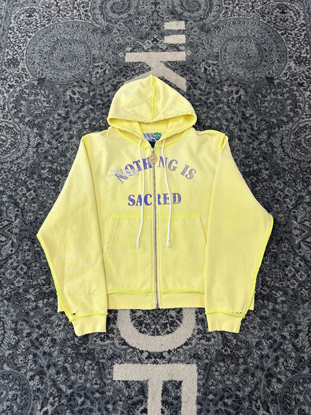 BETTER WITH AGE "diane" zip up hoodie yellow XL DSWT