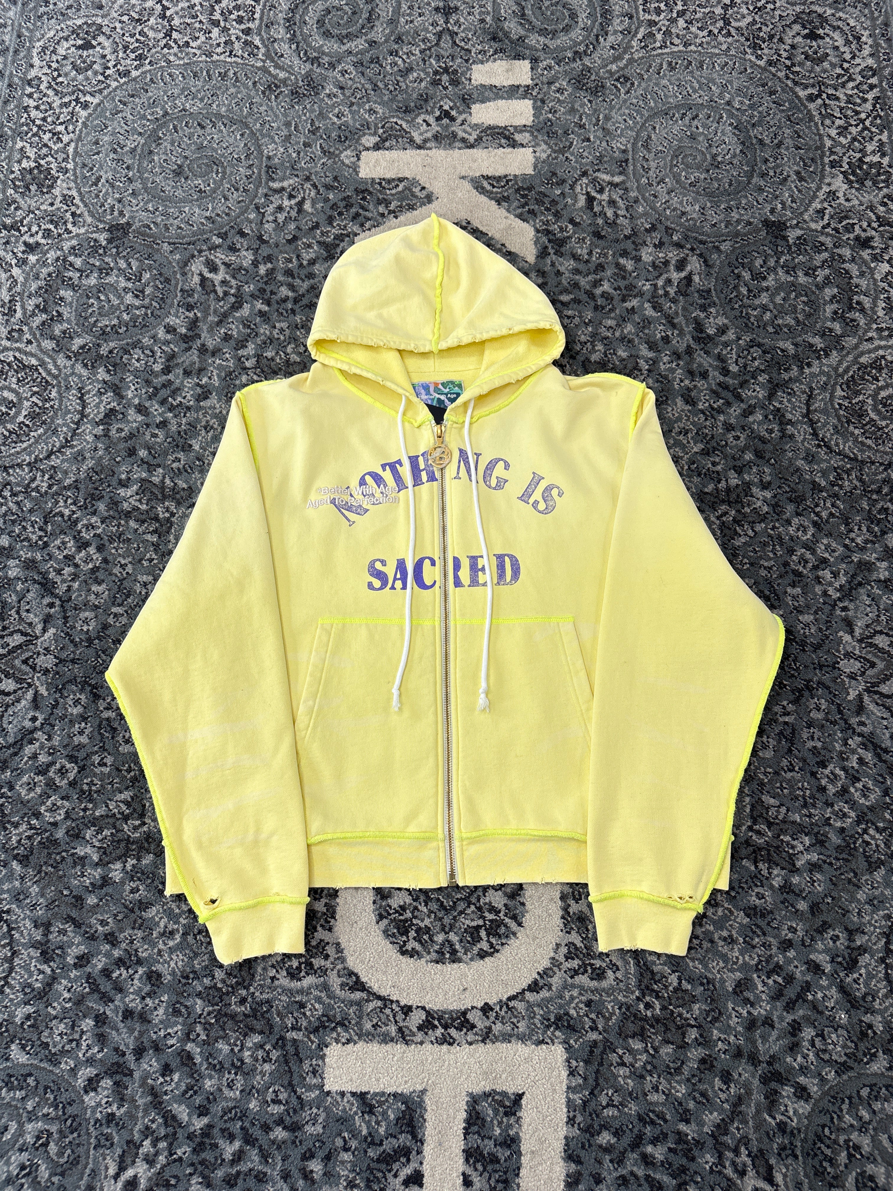 BETTER WITH AGE "diane" zip up hoodie yellow XL DSWT