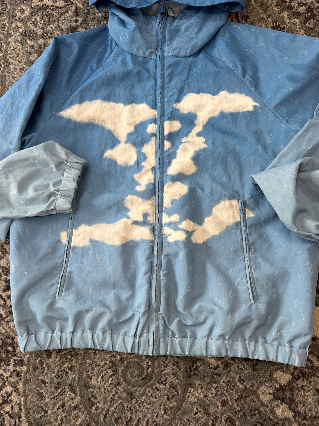 LV monogram cloud windbreaker blue 48 (Fits S) U
