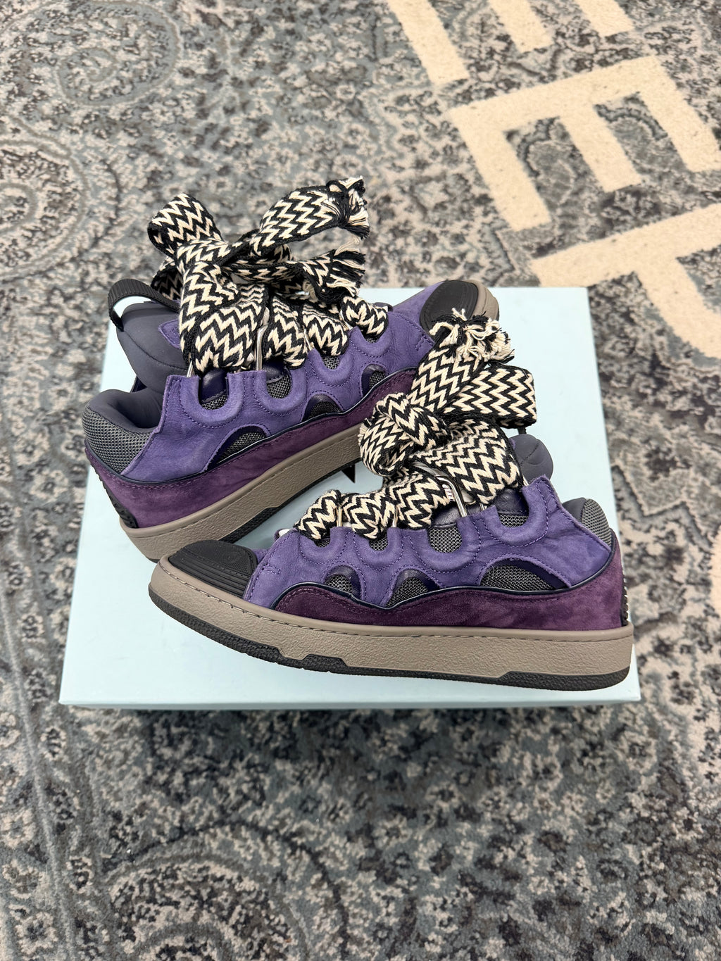 Lanvin Purple Curb Sneakers Size 39 (8-8.5W) U WB