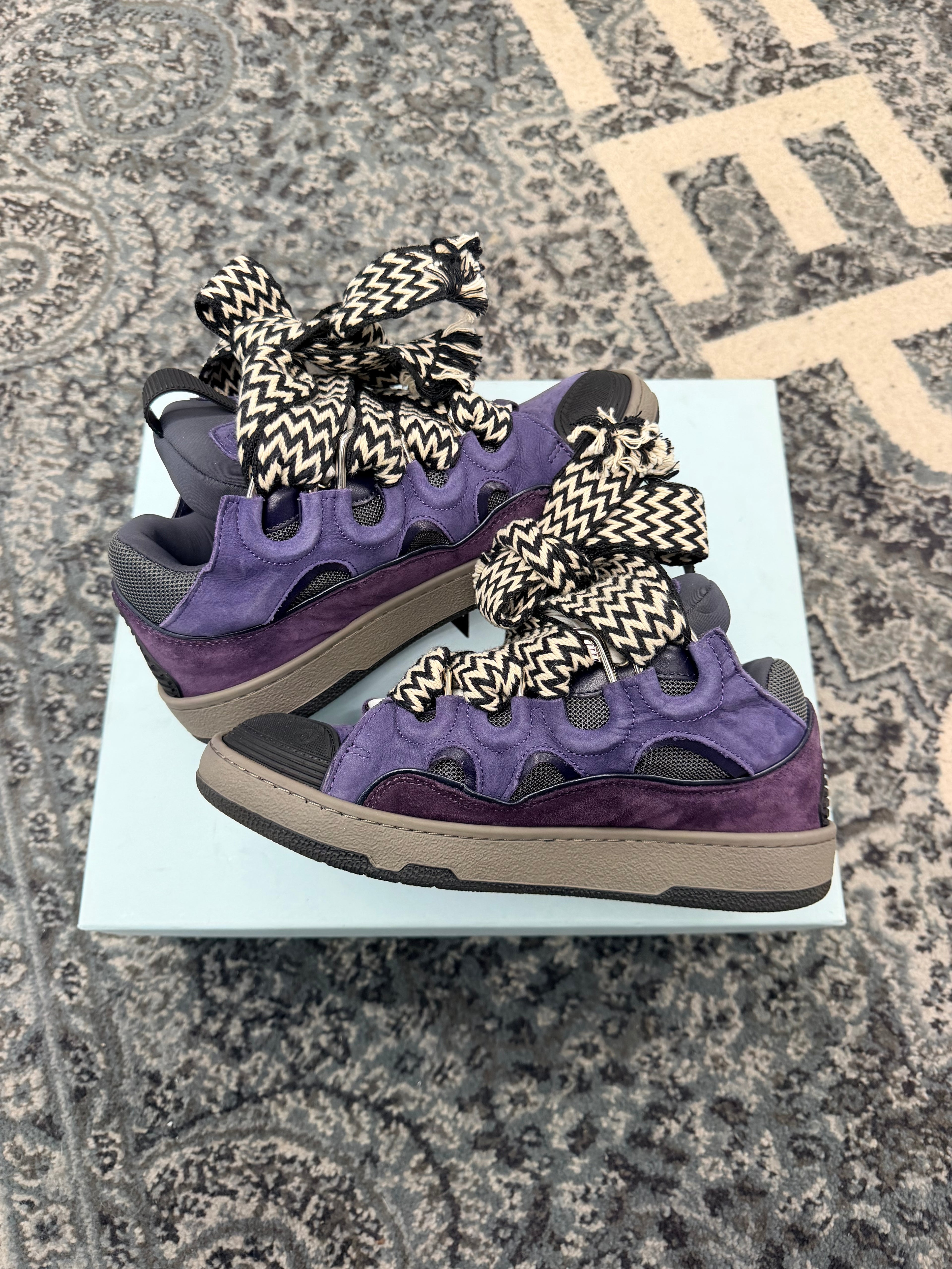 Lanvin Purple Curb Sneakers Size 39 (8-8.5W) U WB