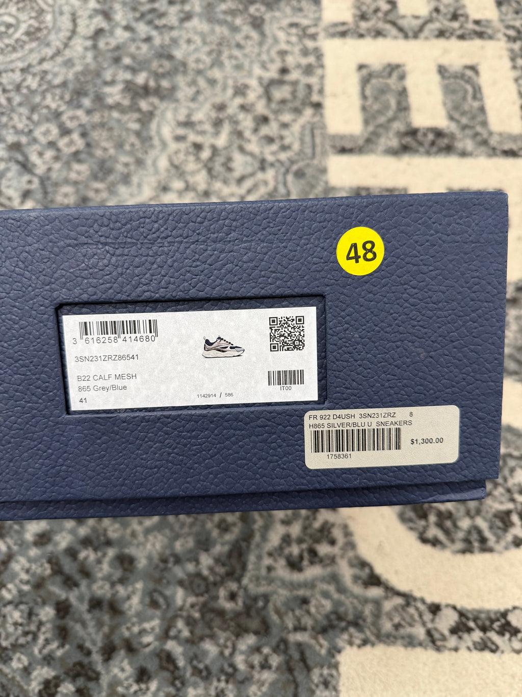 DIOR B22 runners grey/blue 41 (8M) OG ALL DS