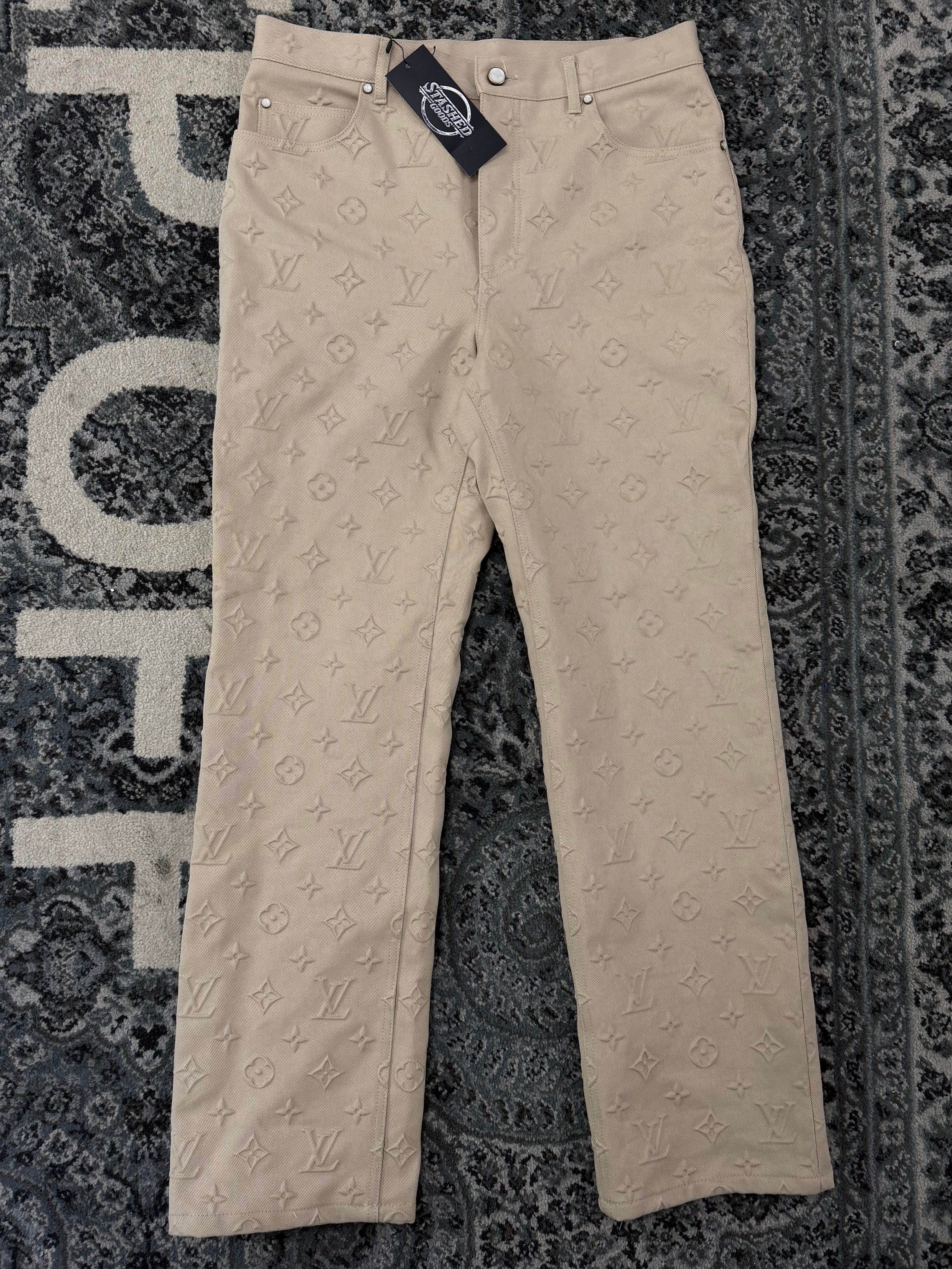 LV virgil monogram carpenter jeans beige 33 U