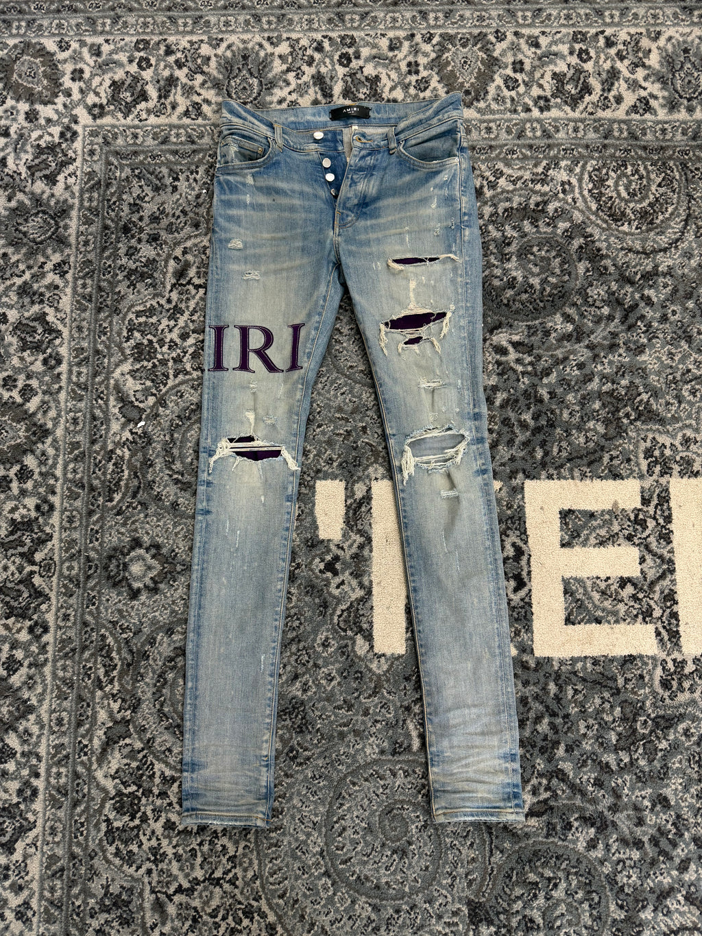 Amiri Light Wash Side Logo Jeans Size 29 U