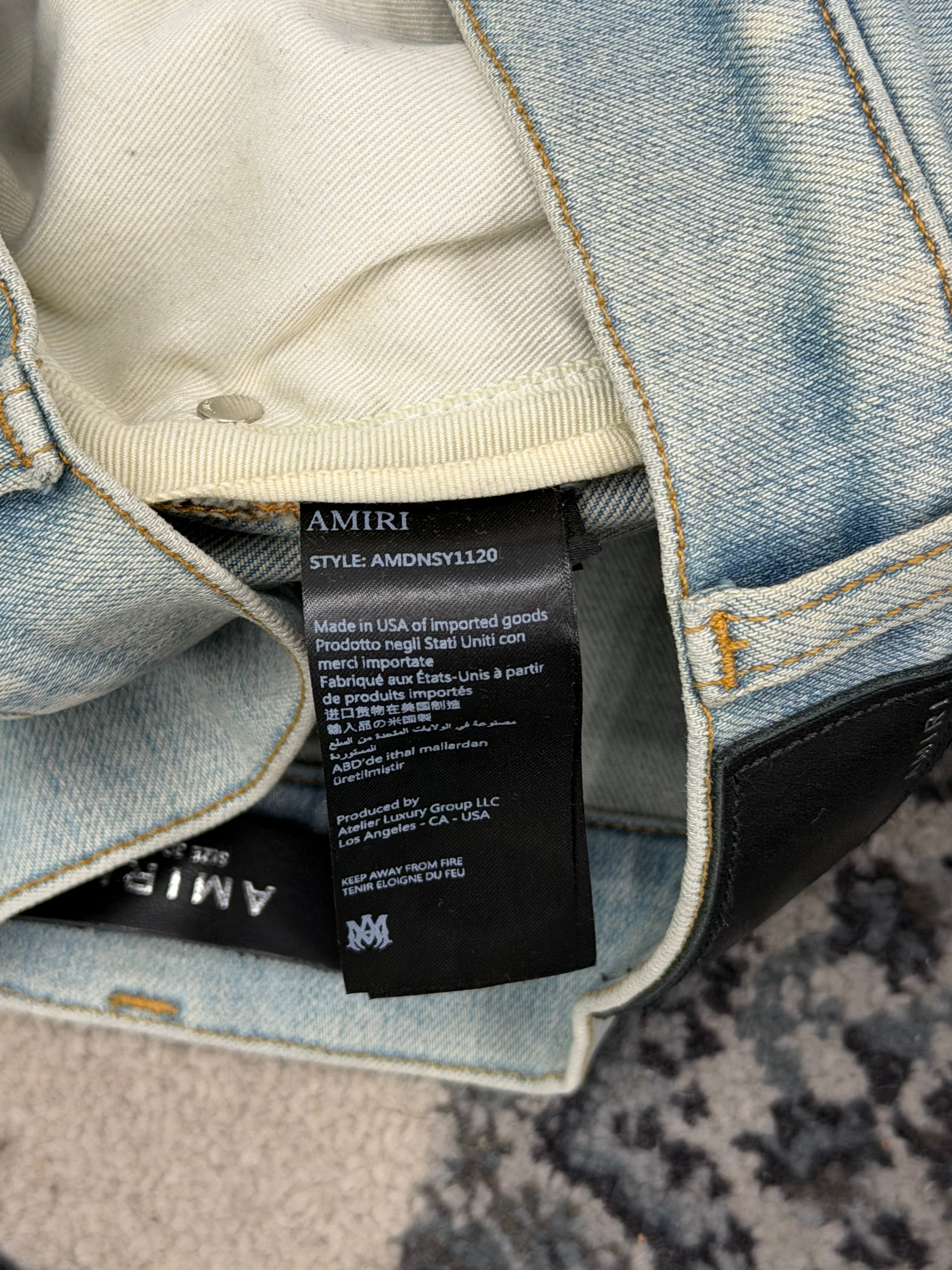AMIRI yellow patch mx1 jeans indigo 30 U