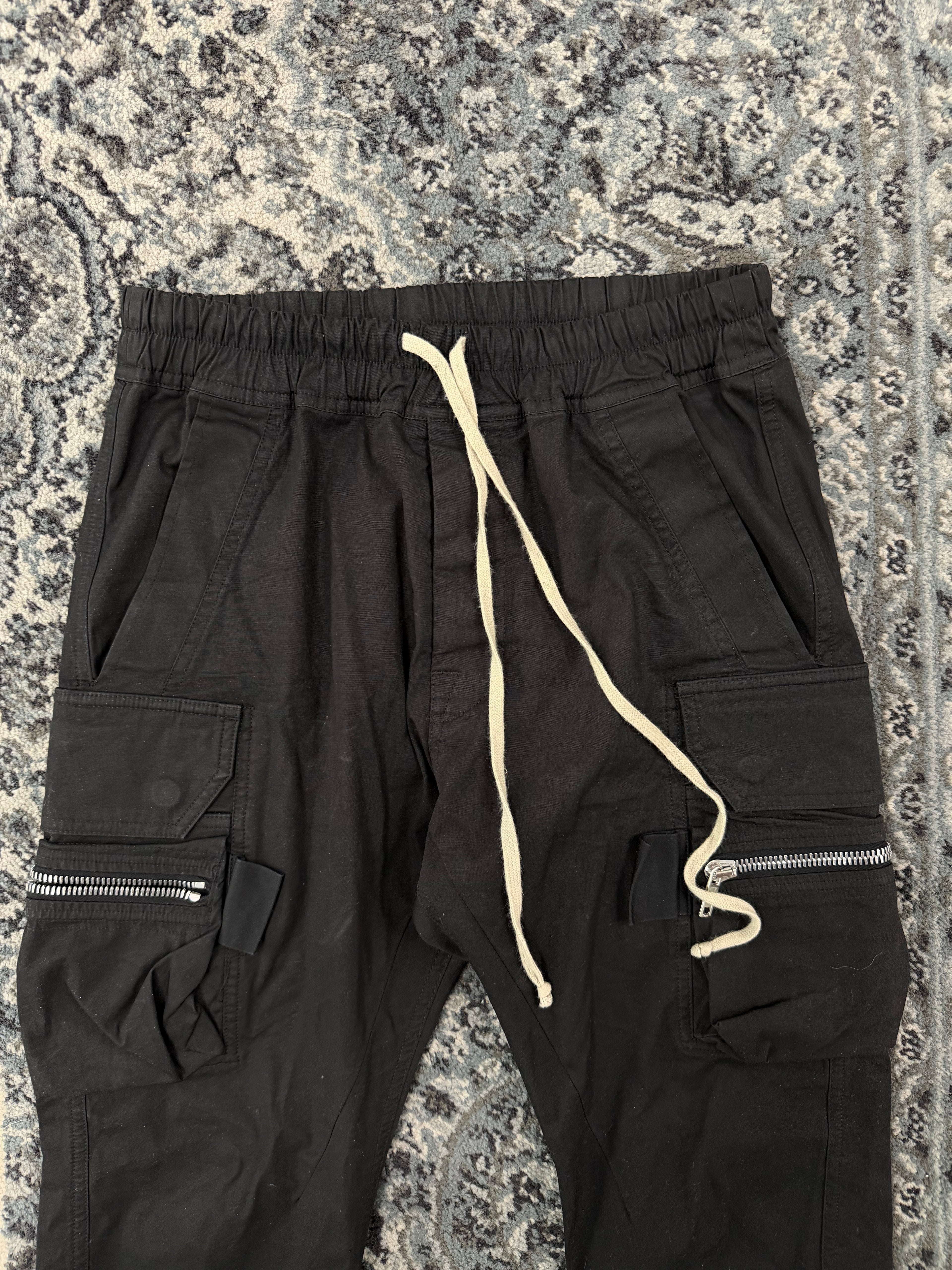 RICK OWENS zippered cargo pants black 46 (28-30) U