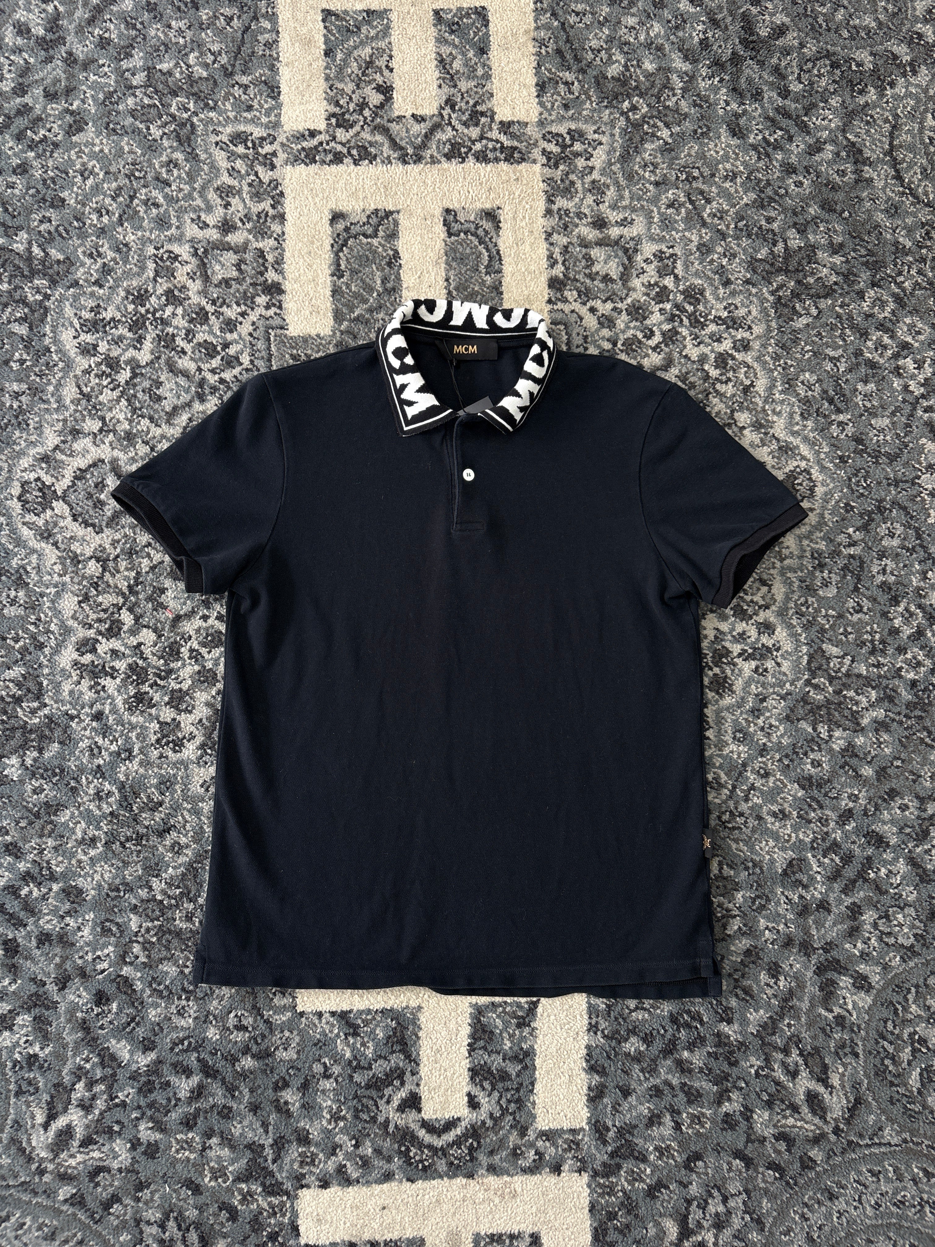 MCM Polo Black Shirt Size Small U