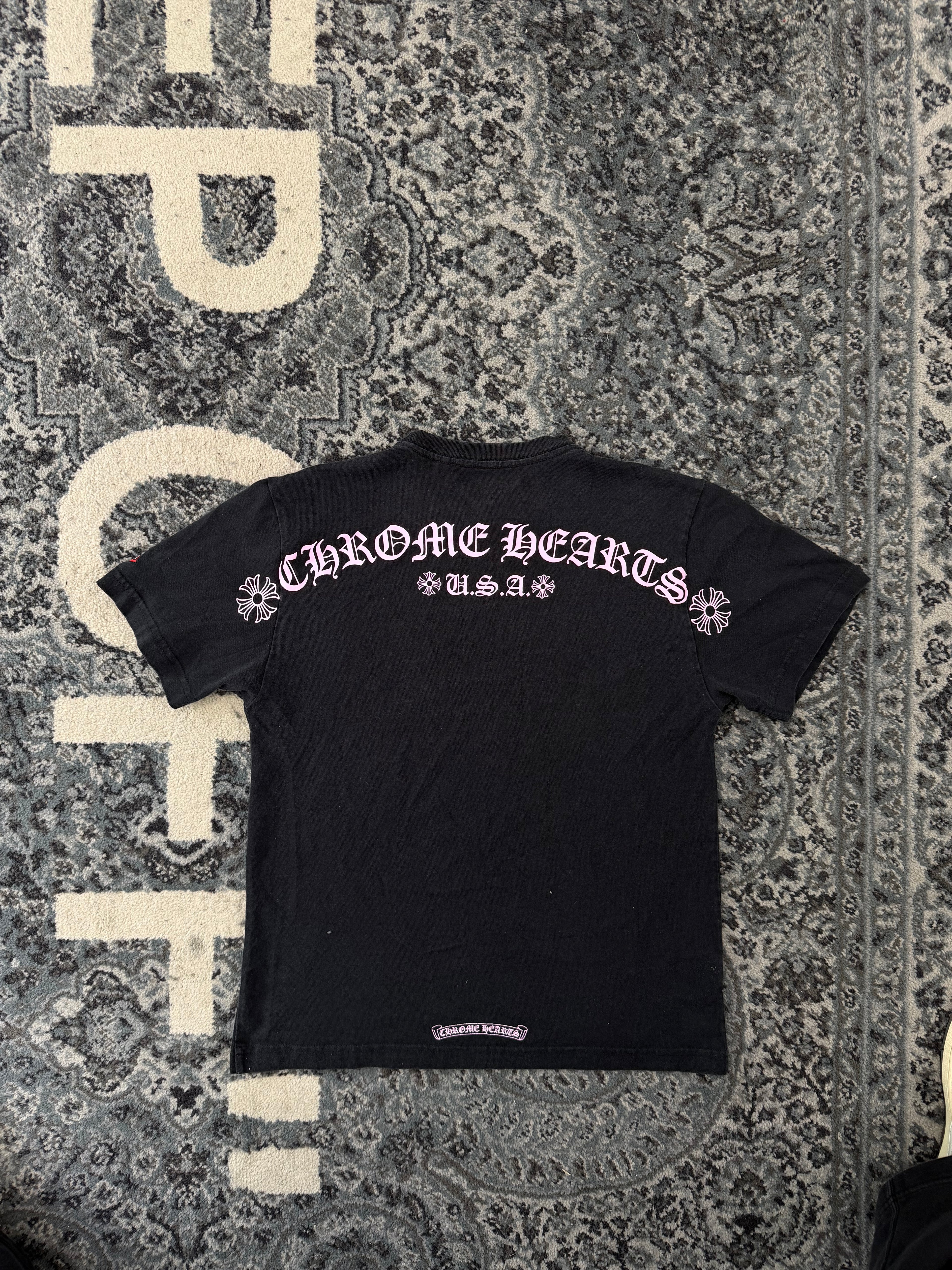 CHROME HEARTS matty boy tee black/pink M (Fits Small) U